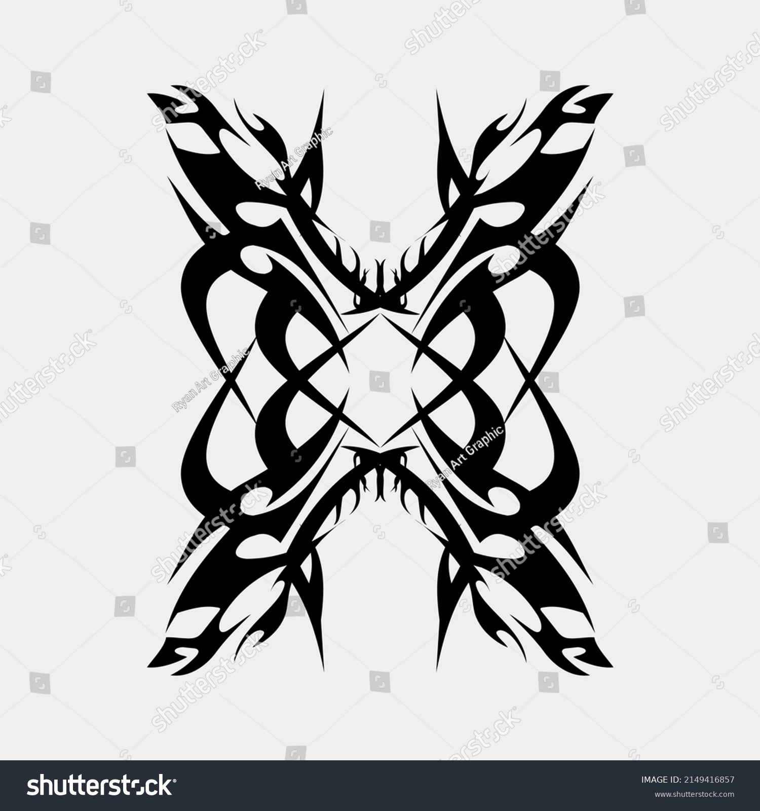 Vector Maori Tattoo Sharp Scary Scary Stock Vector (Royalty Free ...