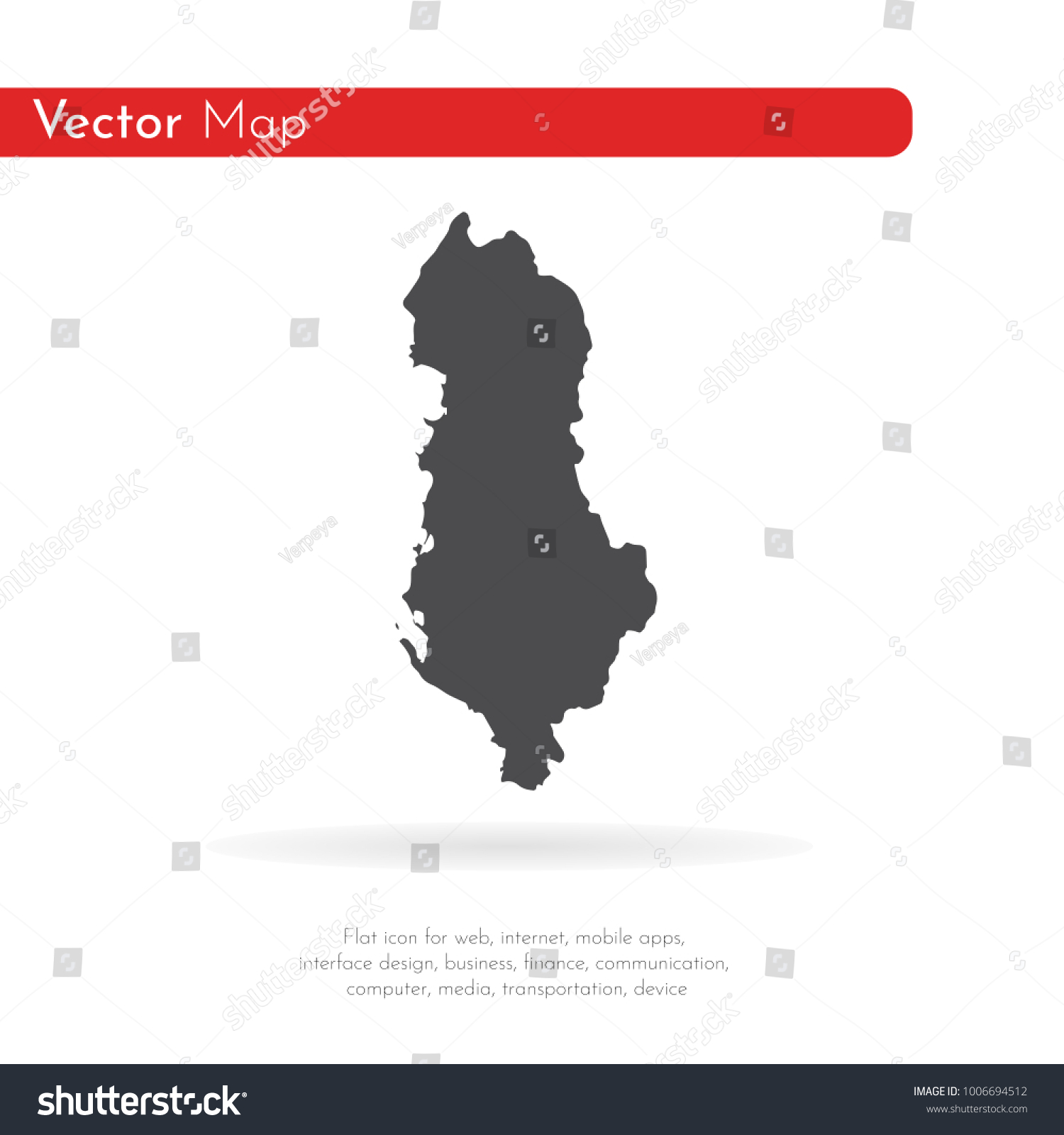 Vector Map Albania Isolated Vector Illustration Stock Vector Royalty   Stock Vector Vector Map Albania Isolated Vector Illustration Black On White Background Eps Illustration 1006694512 