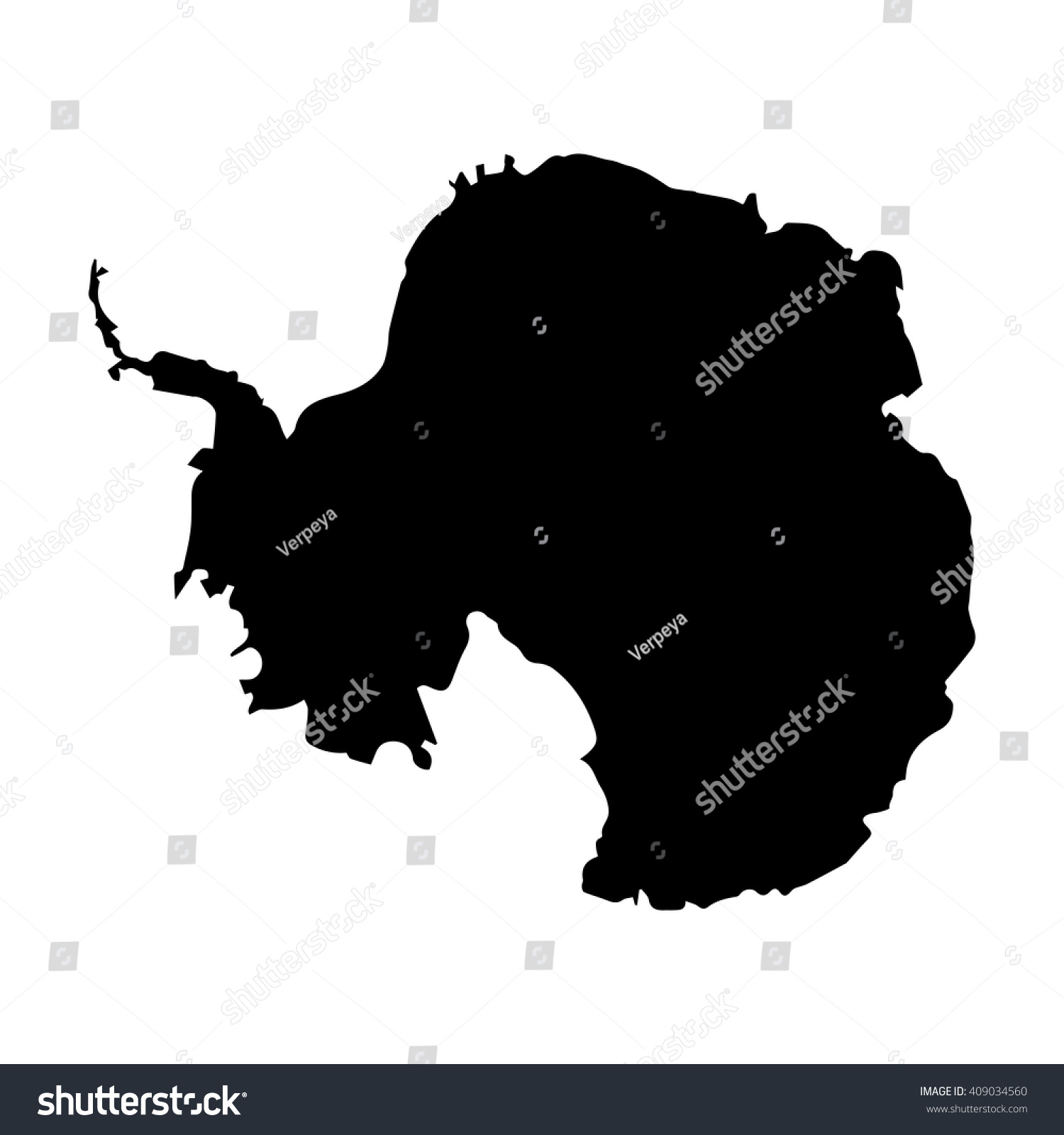 Vector Map Antarctica. Isolated Vector Illustration. Black On White ...