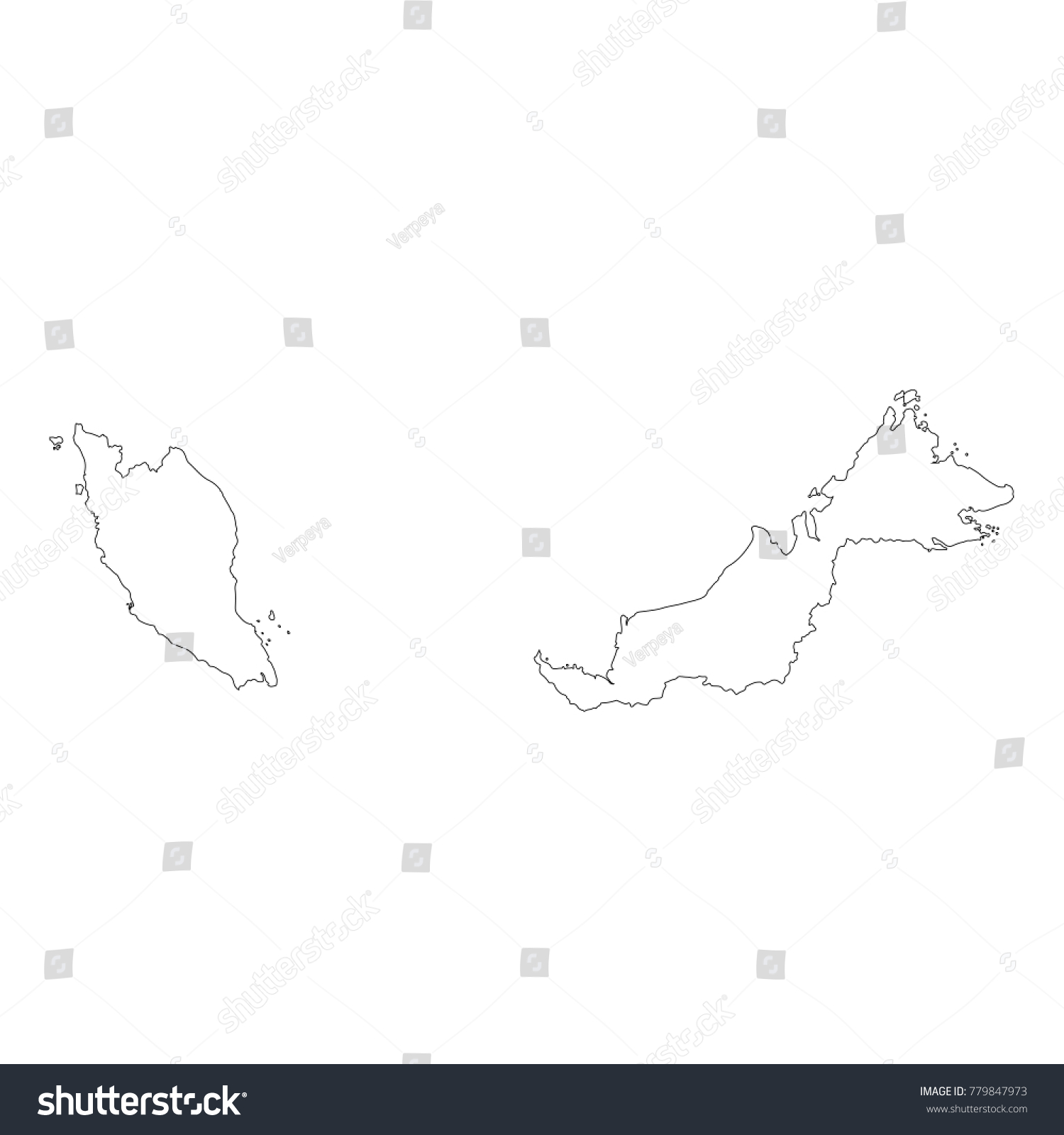 Vector Map Malaysia Isolated Vector Illustration Stock Vector Royalty Free