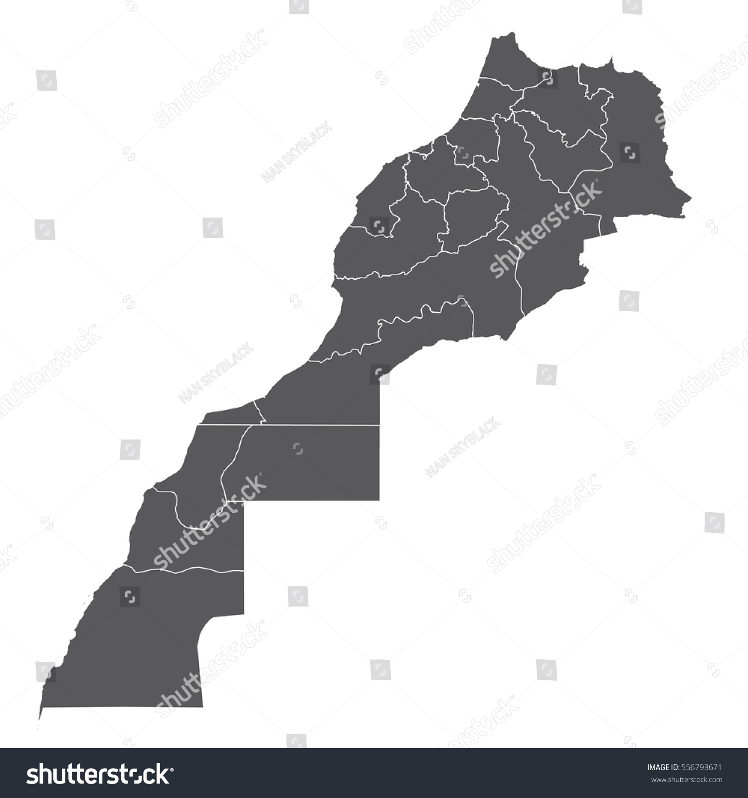 Vector Map Morocco Isolated Vector Illustration Stock Vector Royalty Free Shutterstock