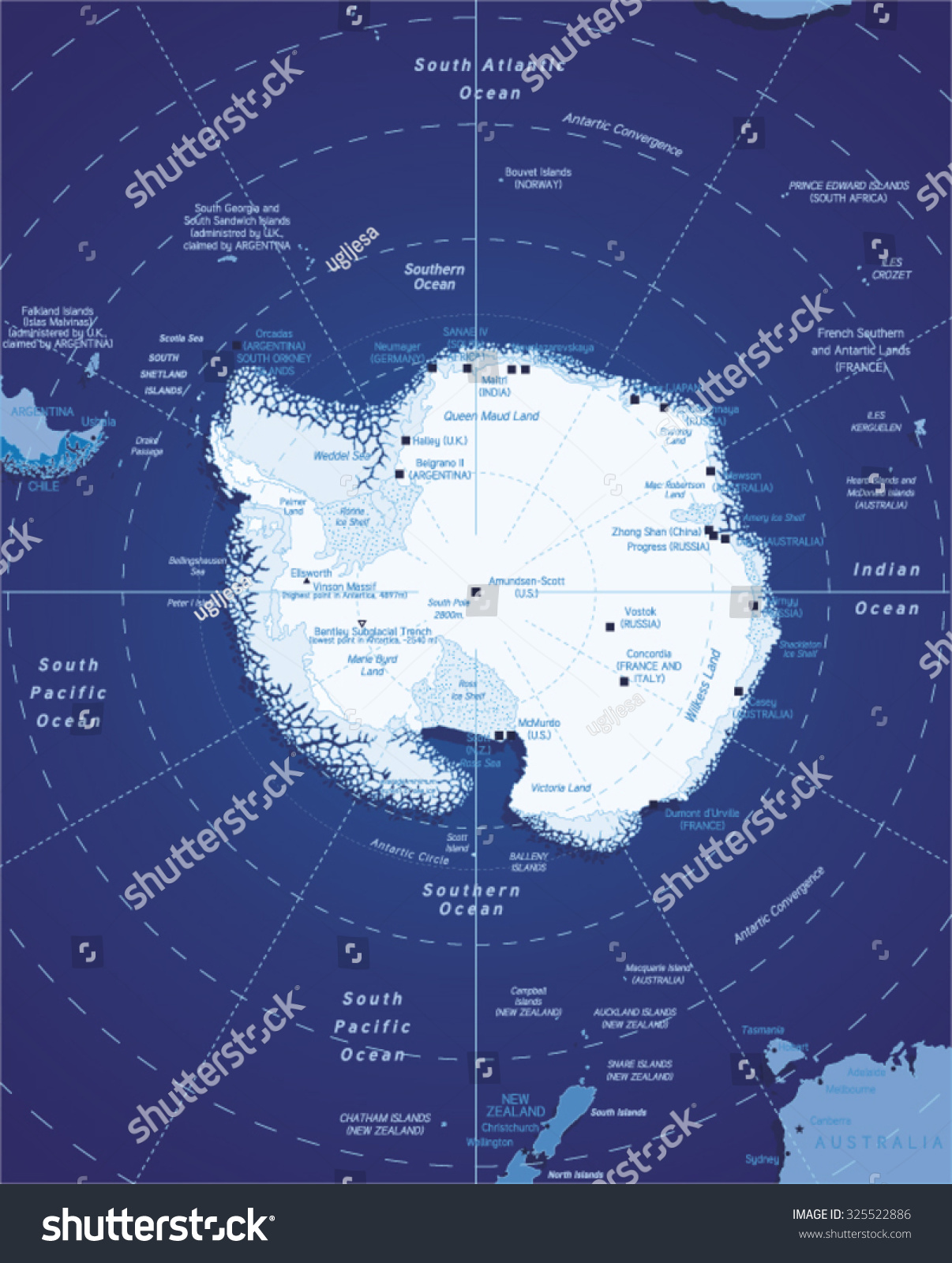 Antarctic Ocean On World Map Southern Ocean Map Images, Stock Photos & Vectors | Shutterstock