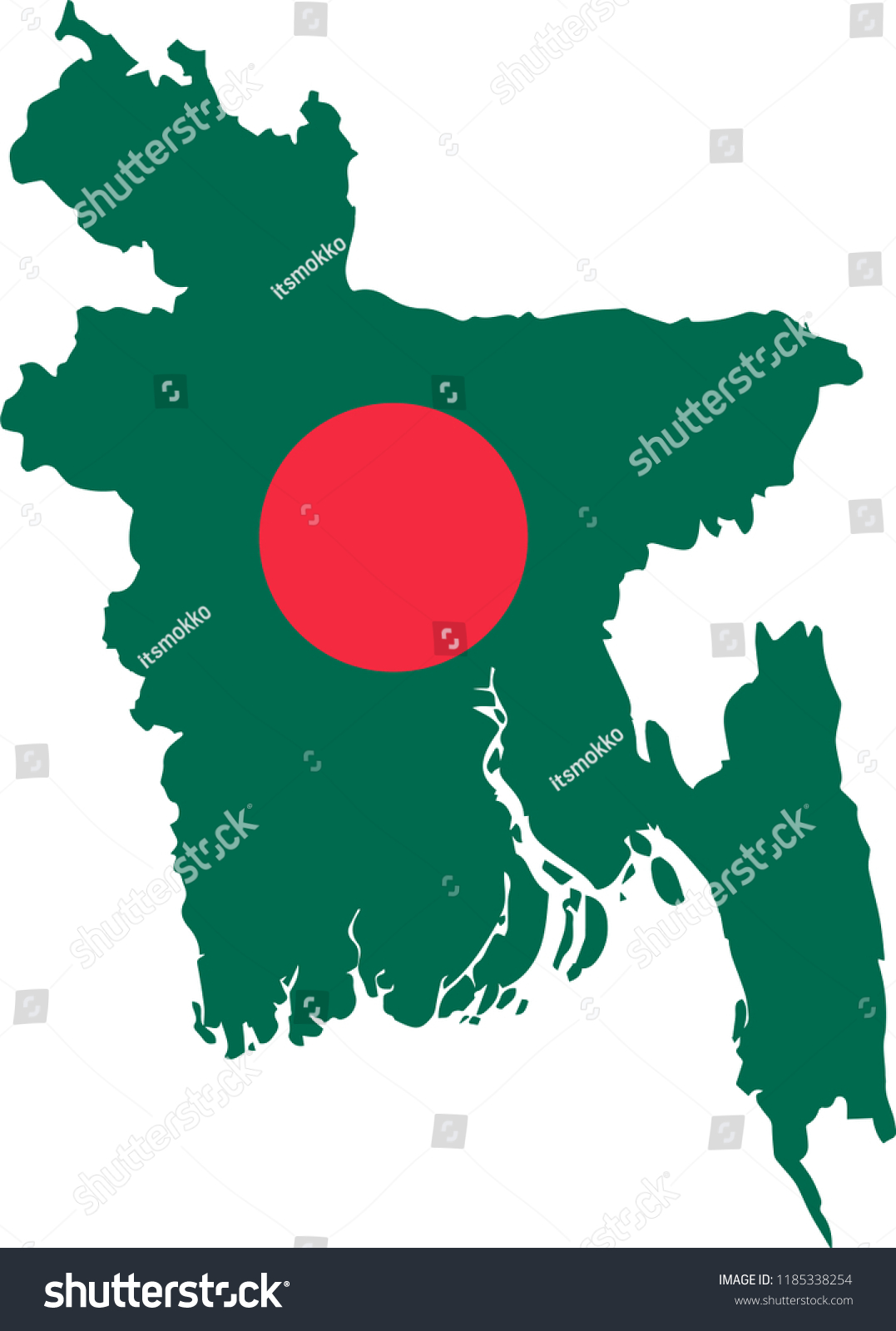 Vector Map Bangladesh Isolated White Background Stock Vector