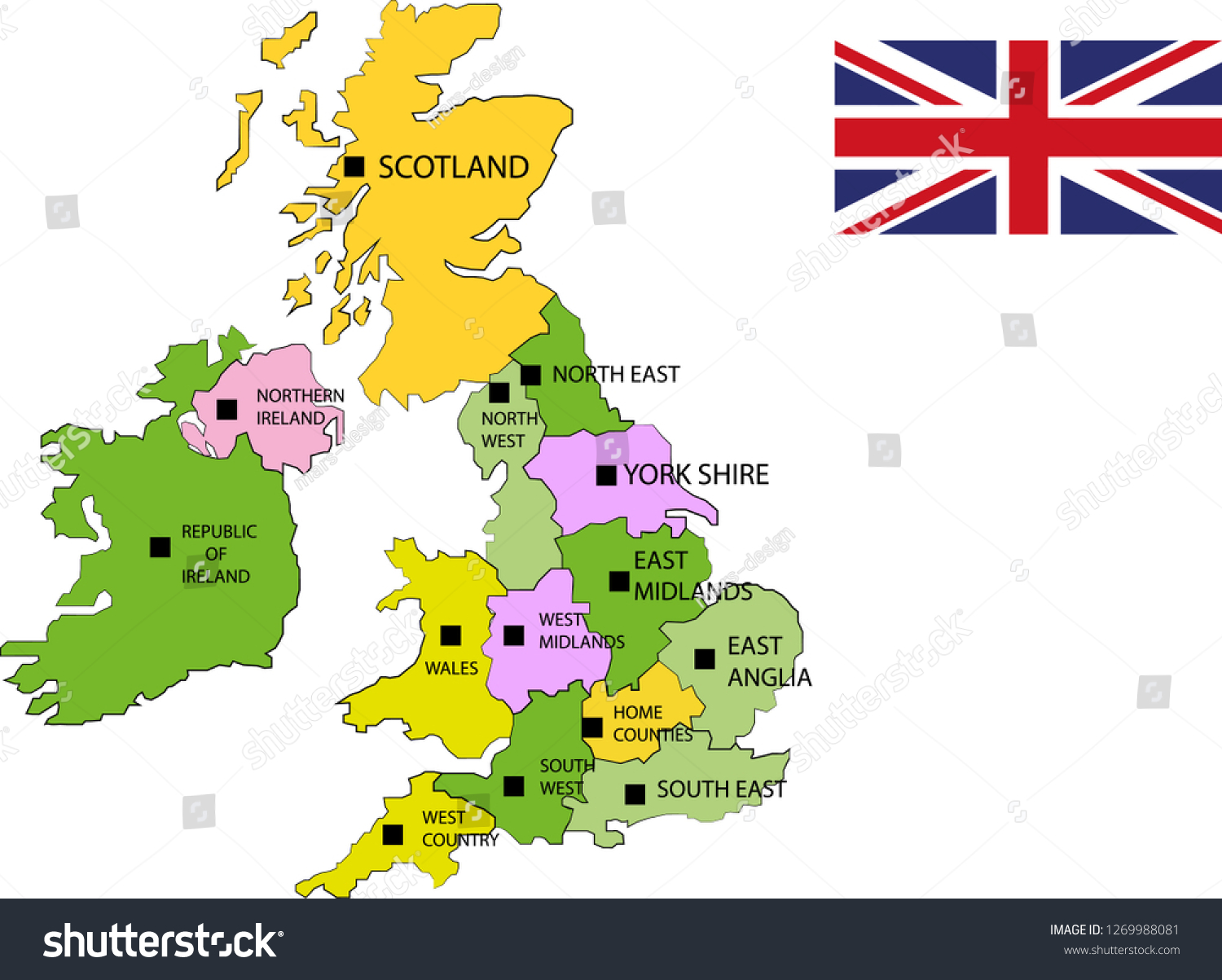 Vector Map England Uk Map England Stock Vector Royalty Free