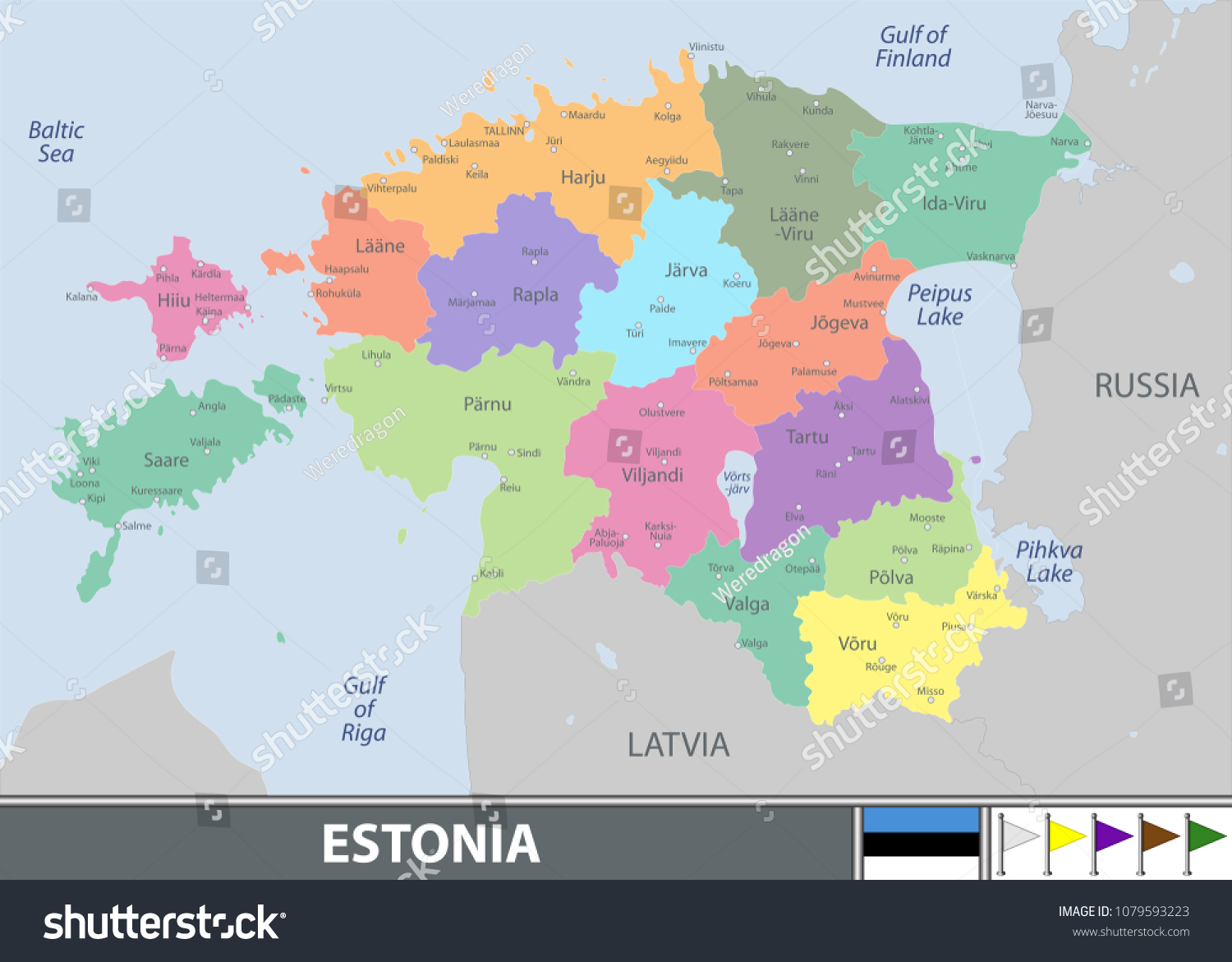 Map Of Estonia And Surrounding Countries Vector Map Estonia Neighboring Countries Stock Vector (Royalty Free)  1079593223 | Shutterstock