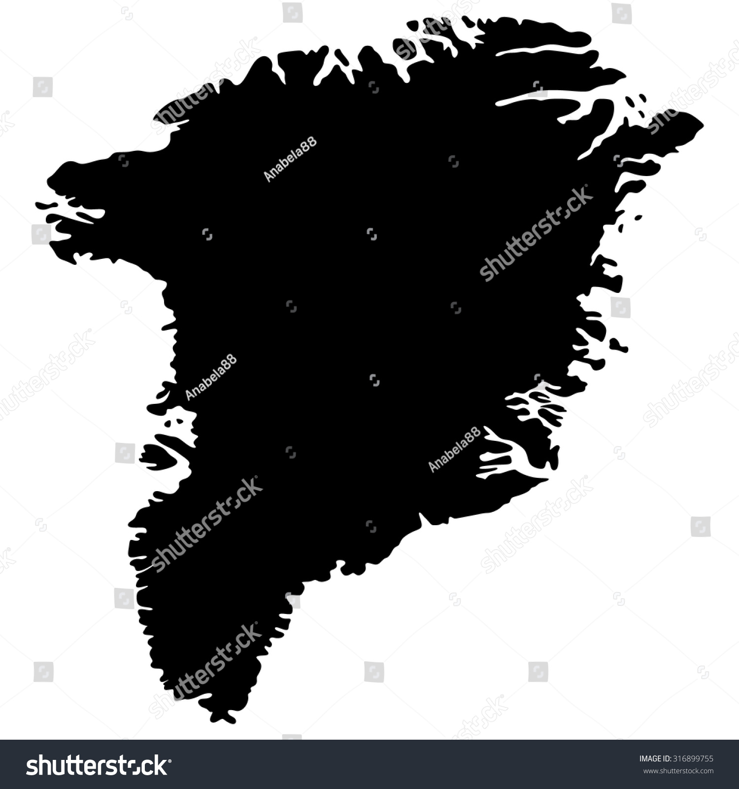 Vector Map Of Greenland - 316899755 : Shutterstock