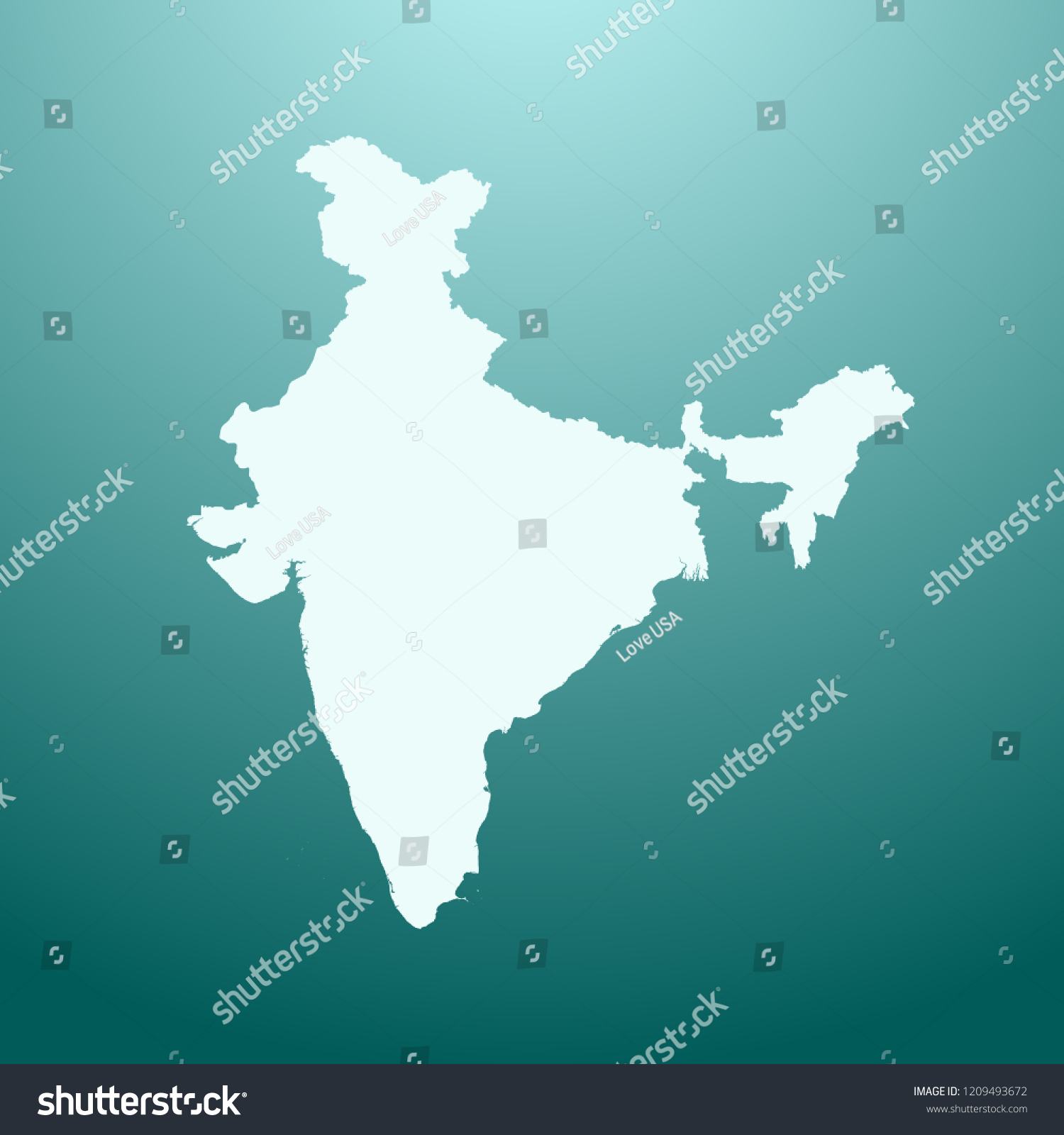 Vector Map India Stock Vector (Royalty Free) 1209493672