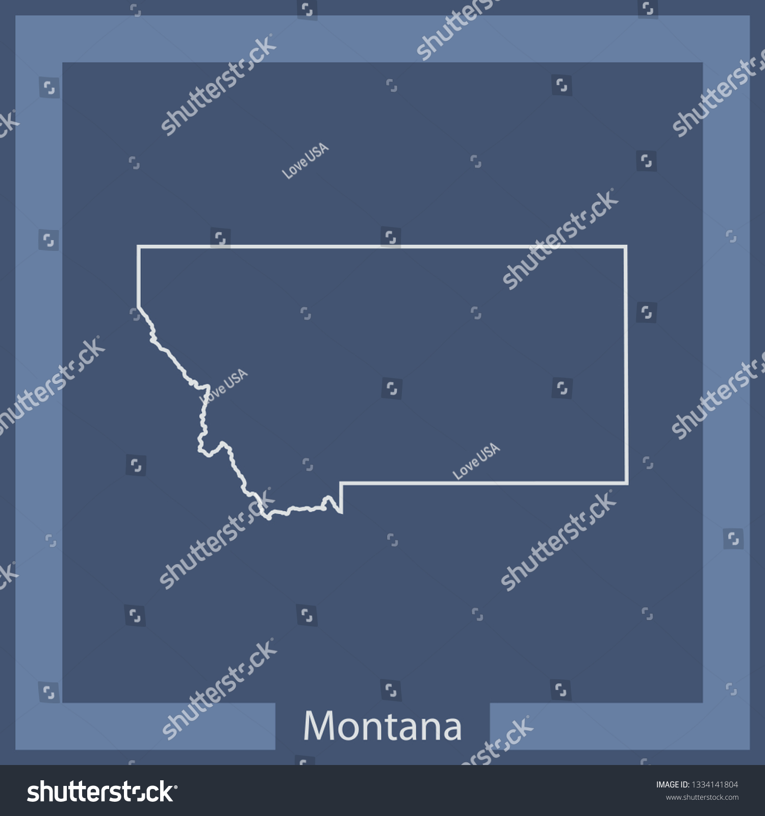 Vector Map Montana Stock Vector (Royalty Free) 1334141804 | Shutterstock