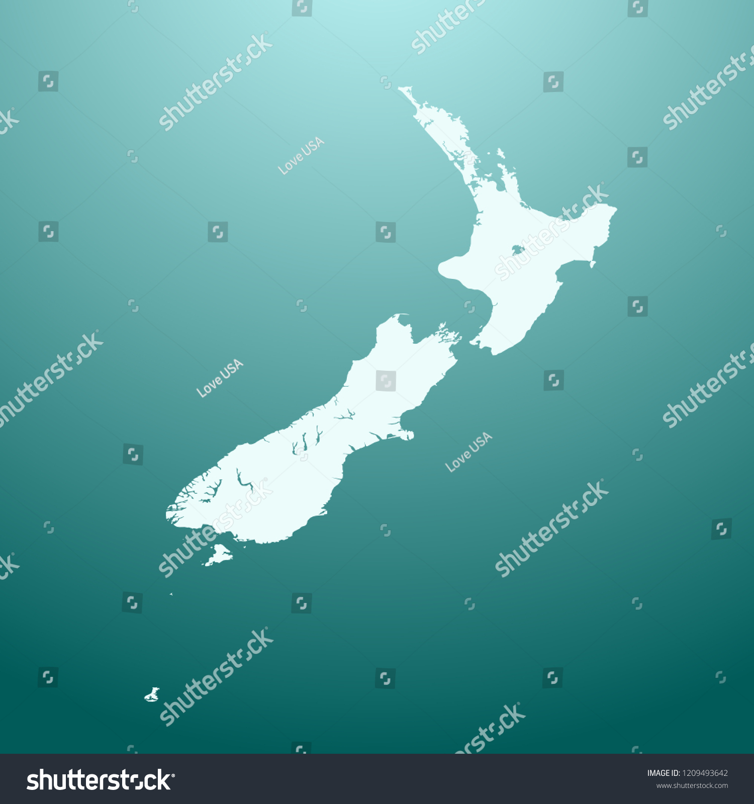 Vector Map New Zealand Stock Vector Royalty Free 1209493642