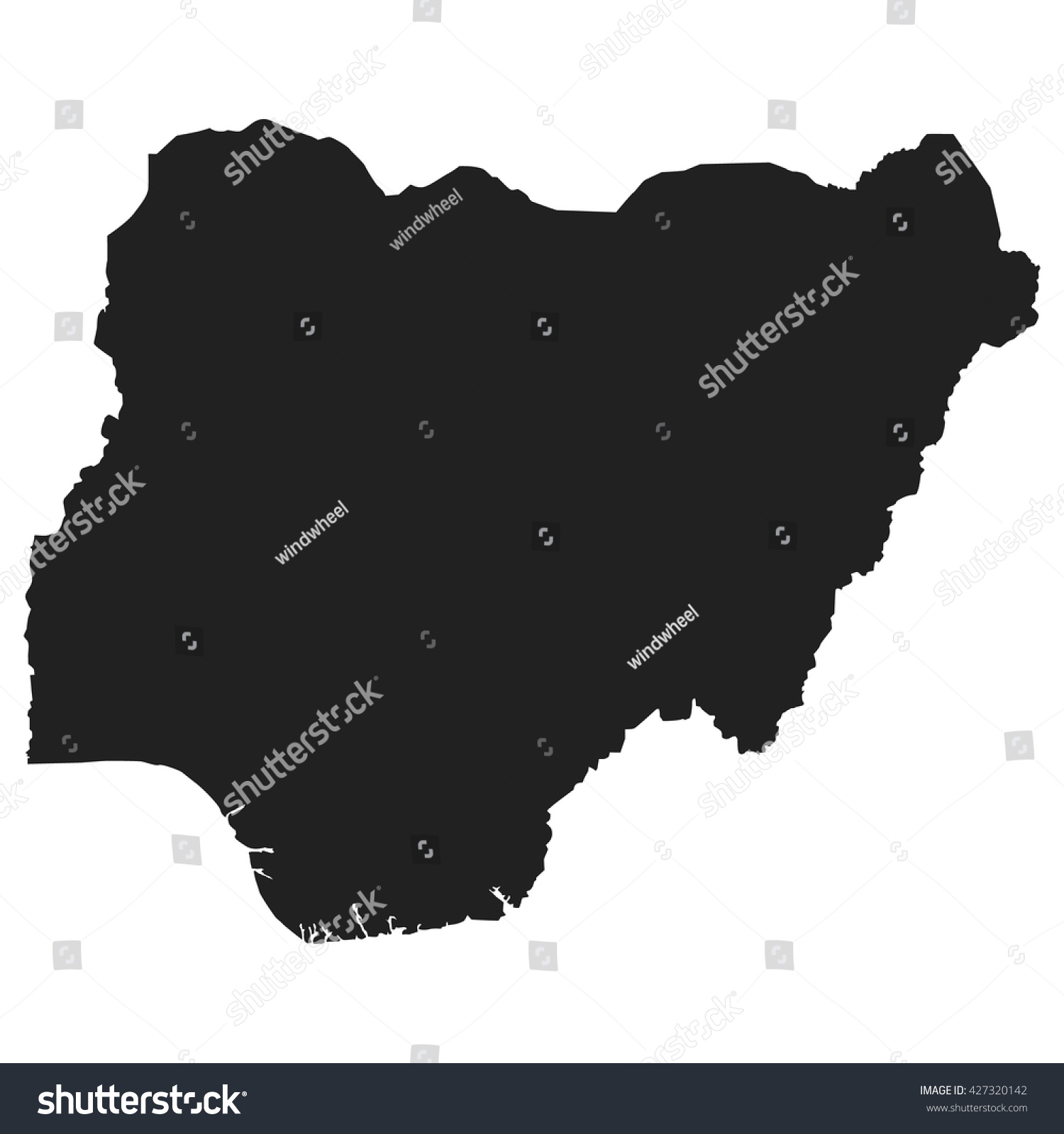 Vector Map Nigeria Stock Vector 427320142 - Shutterstock