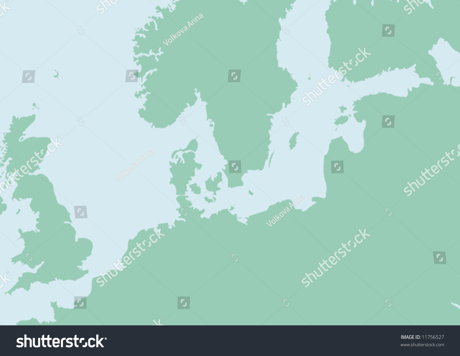Vector Map North Europe Baltic Sea Royalty Free Stock Image