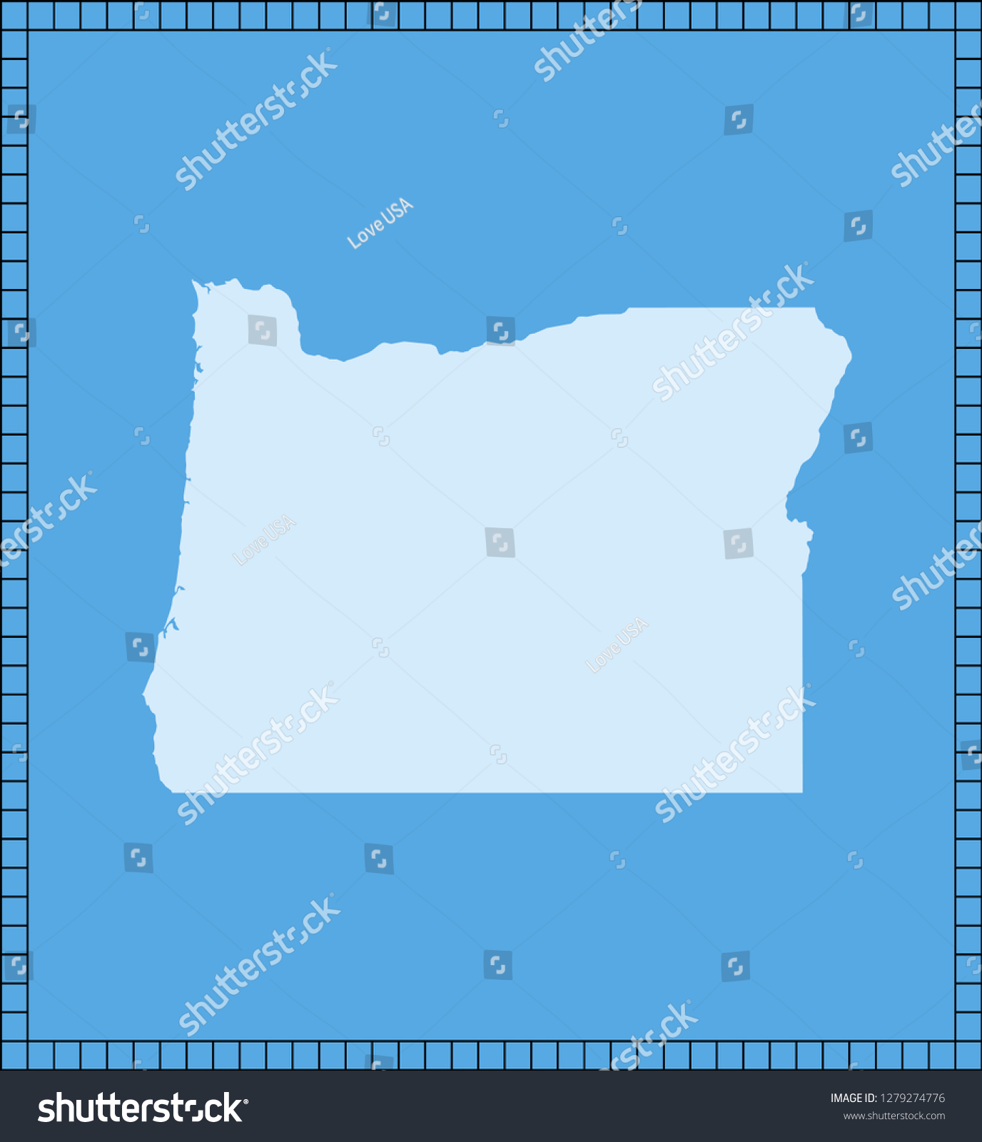 Vector Map Oregon Stock Vector (Royalty Free) 1279274776 | Shutterstock