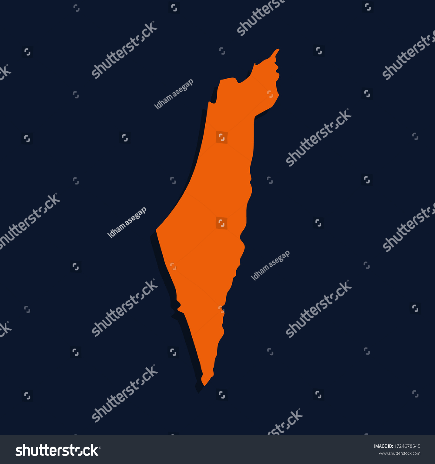 Vector Map Palestine Isolated Vector Illustration Stock Vector (Royalty ...