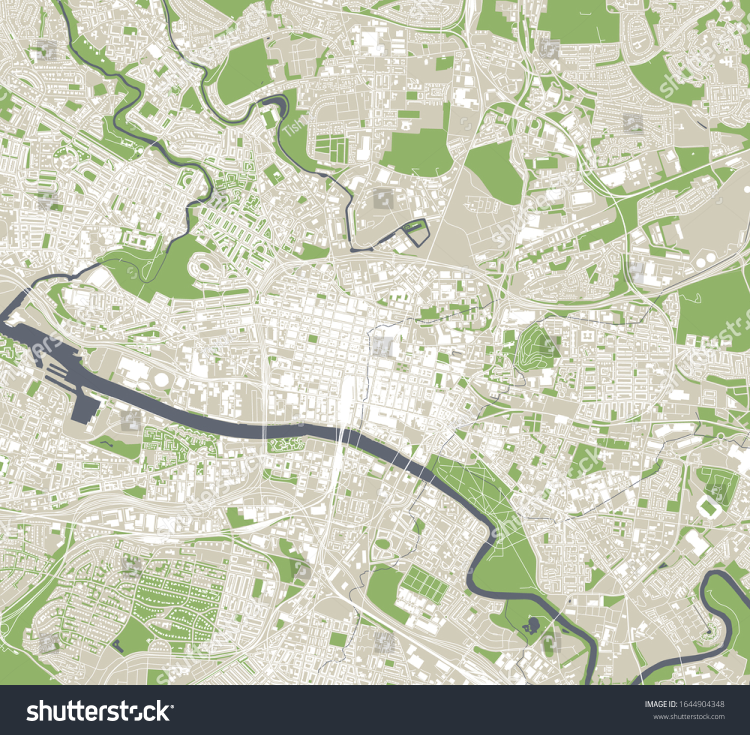 SVG of vector map of the city of Glasgow, Scotland, UK svg