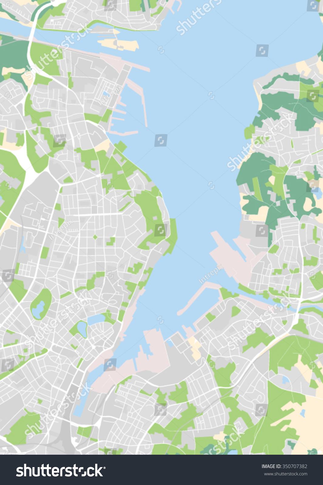 SVG of vector map of the city of Kiel, Germany svg