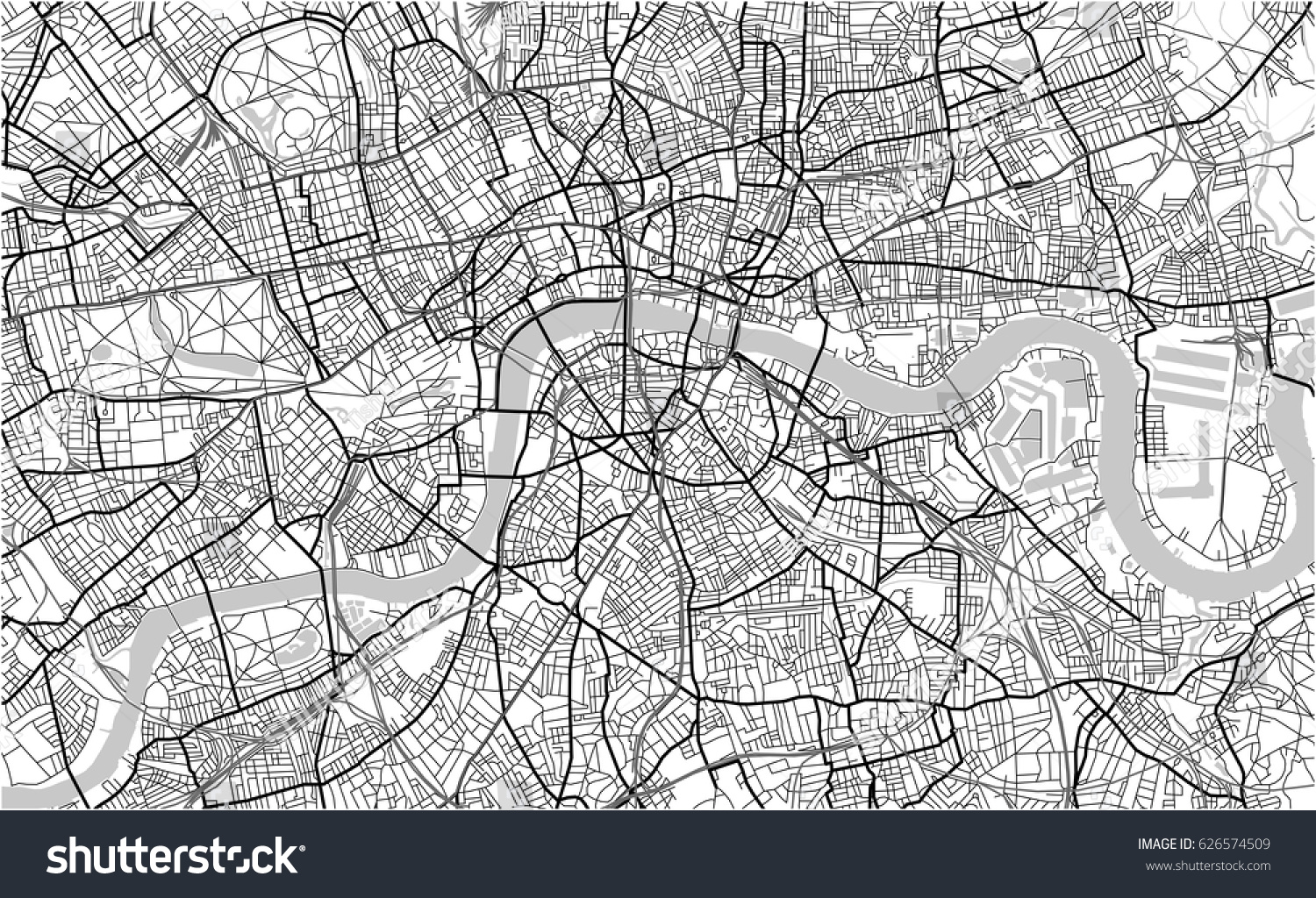 SVG of vector map of the city of London, Great Britain svg
