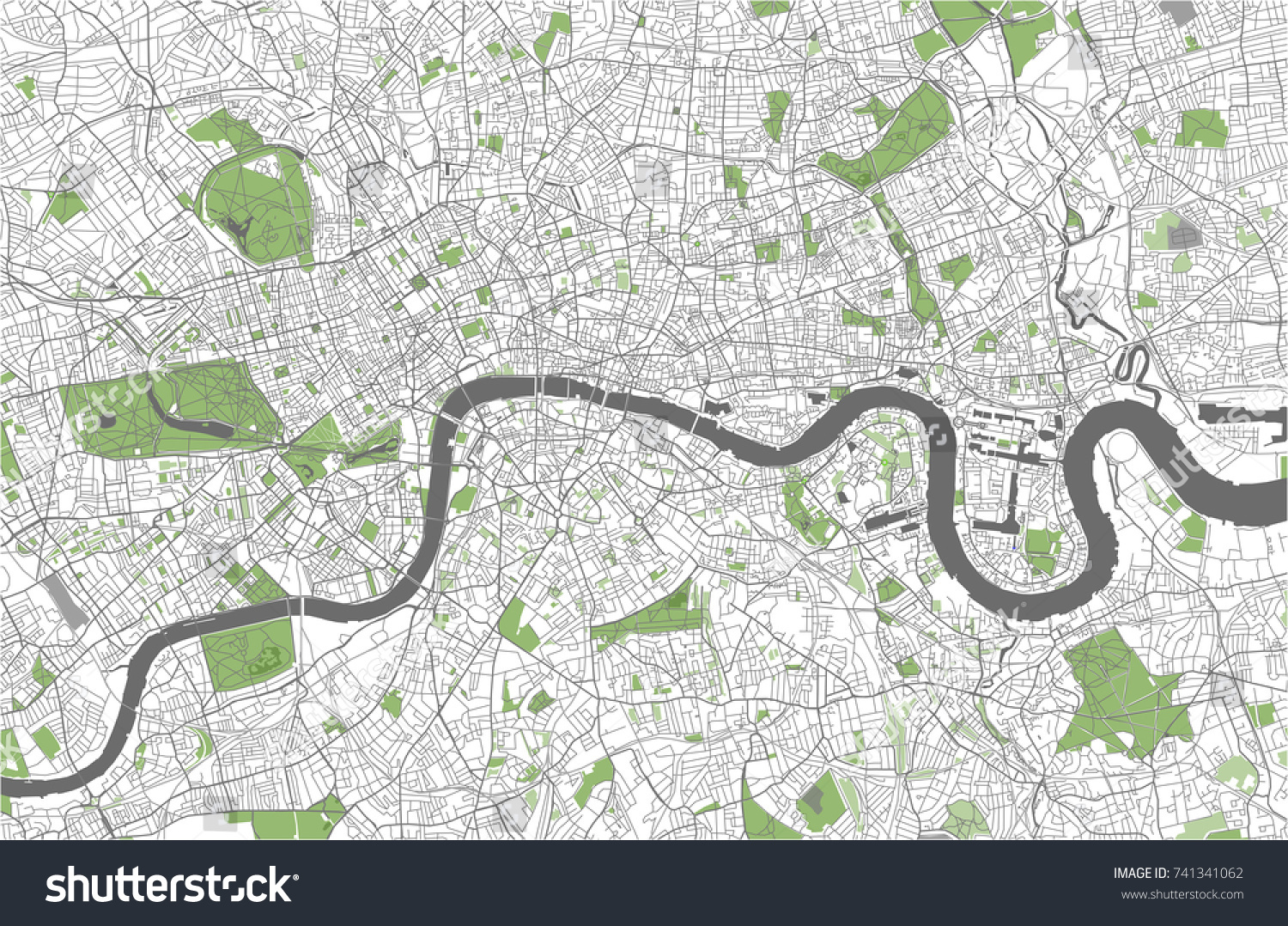 SVG of vector map of the city of London, Great Britain svg