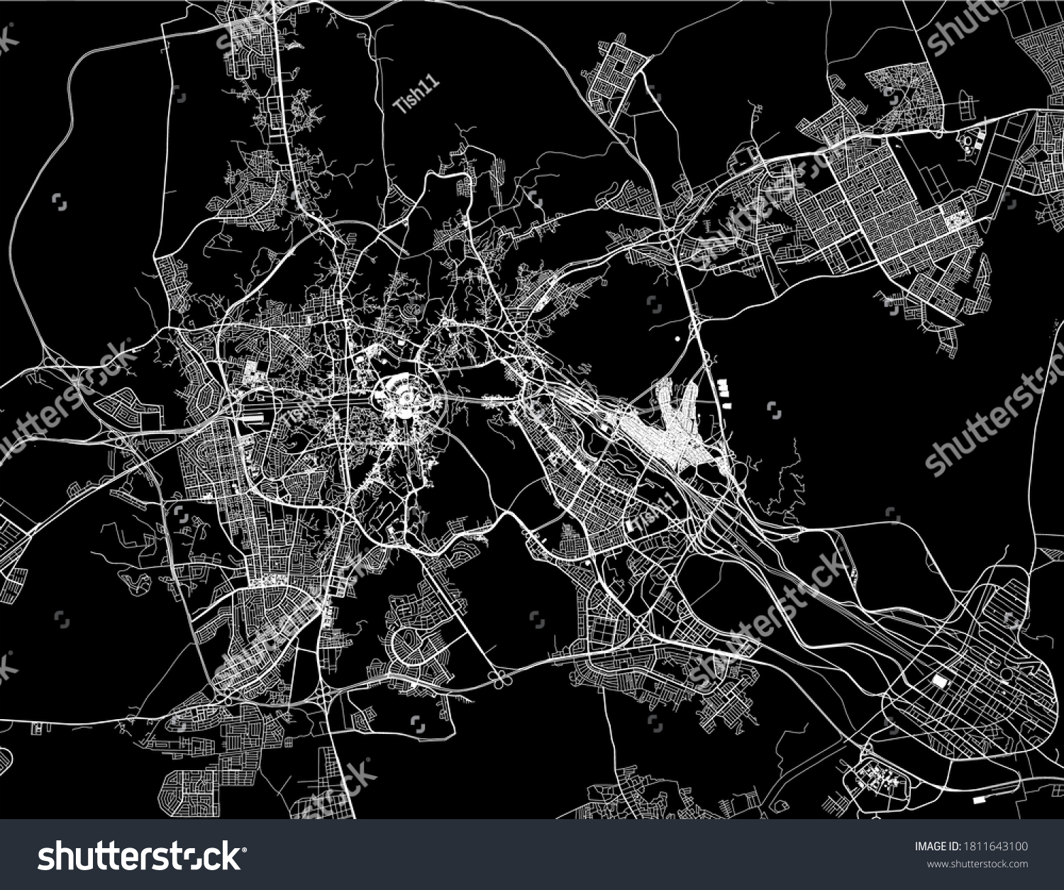 Vector Map City Mecca Makkah Almukarrammah Stock Vector (Royalty Free ...