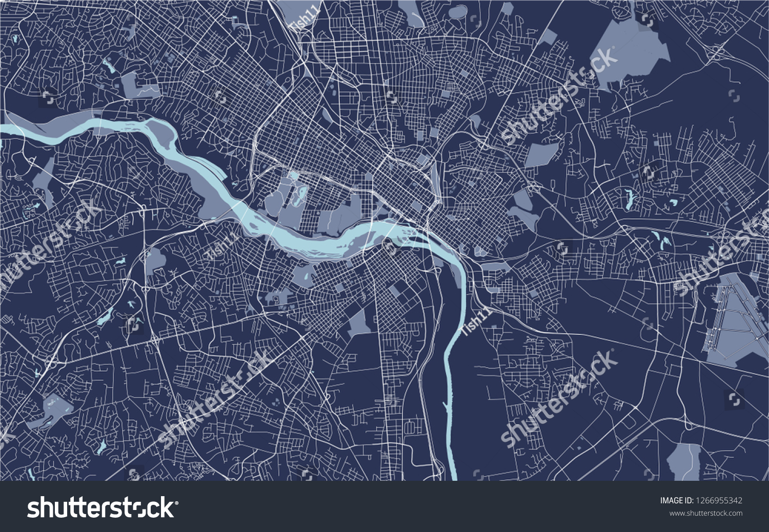 Richmond Va Gis Map Vector Map City Richmond Virginia Usa Stock Vector (Royalty Free)  1266955342 | Shutterstock