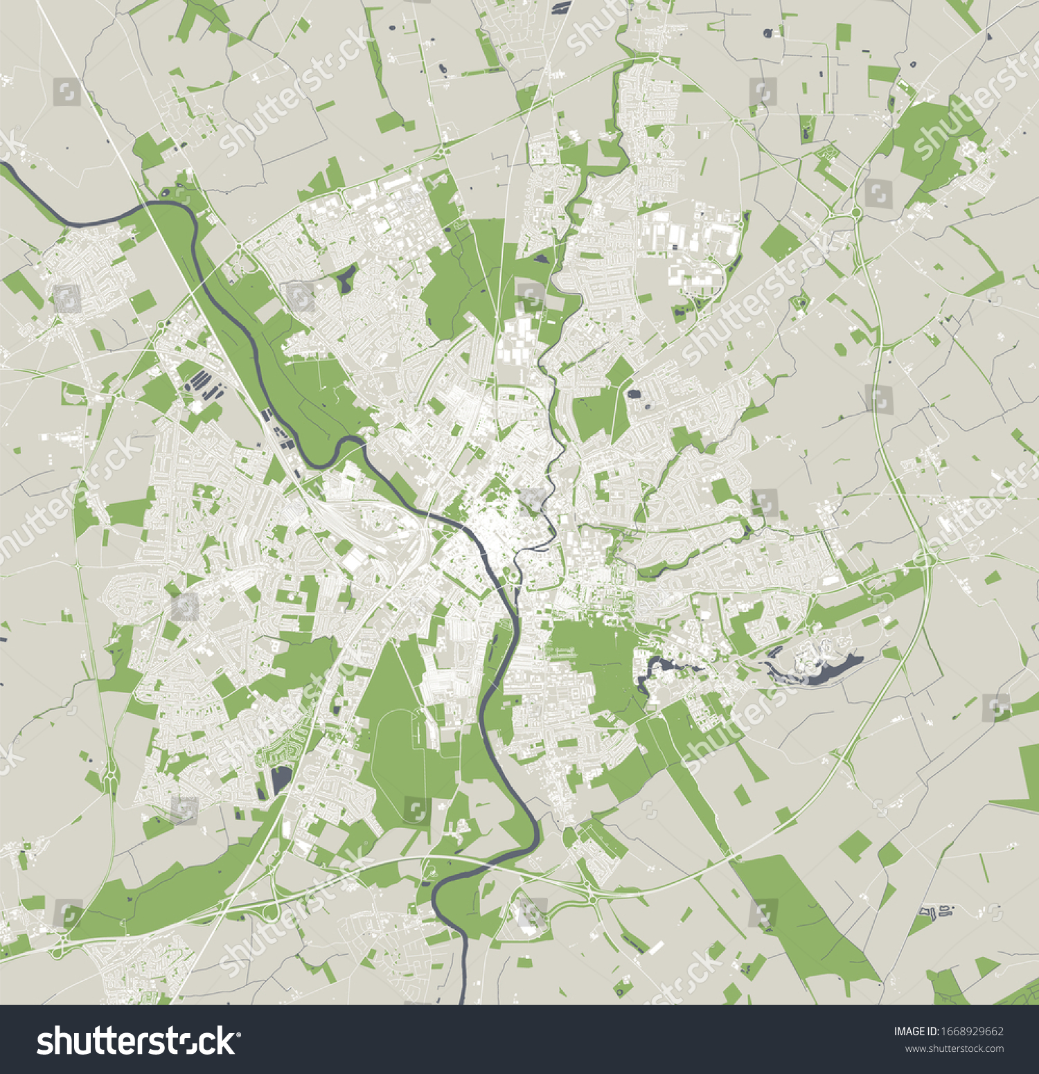 SVG of vector map of the city of York, North Yorkshire, Yorkshire and the Humber , England, UK svg