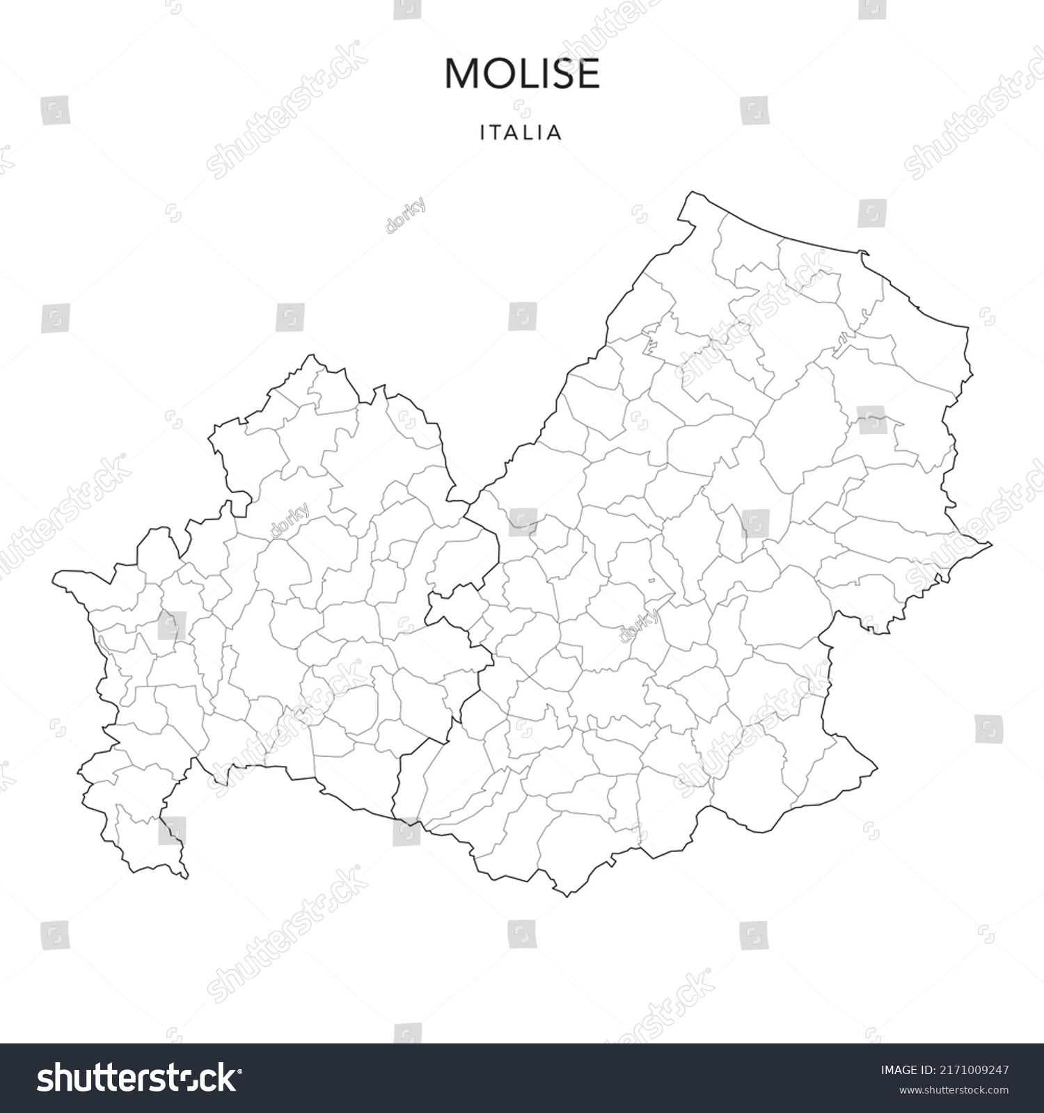 Vector Map Geopolitical Subdivisions Region Molise Stock Vector ...