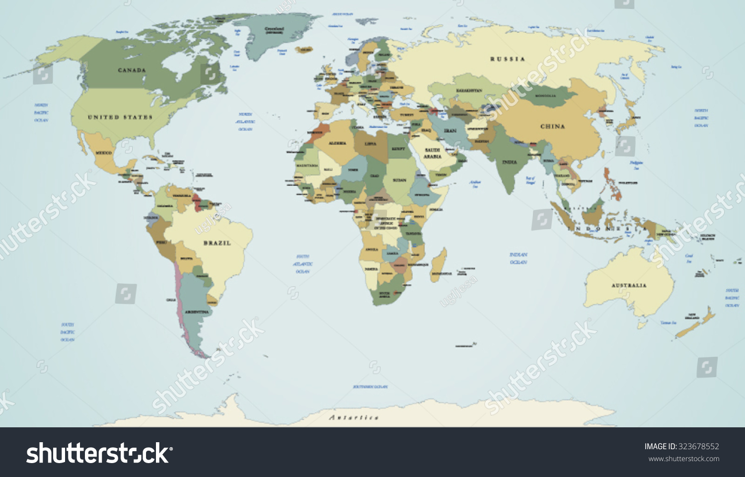 Vector Map World Most Precise Vector Stock Vector (Royalty Free) 323678552