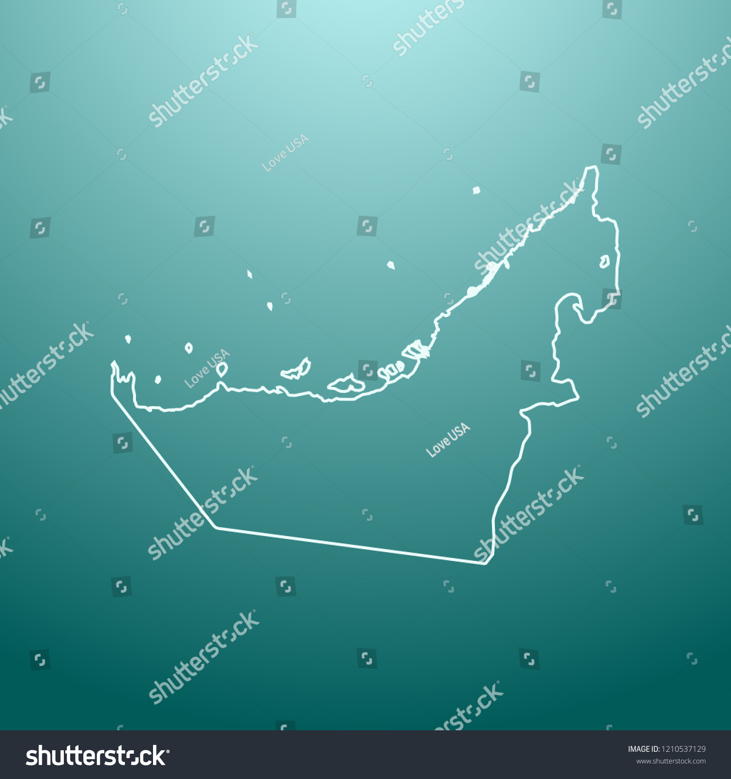 vector-map-united-arab-emirates-stock-vector-royalty-free-1210537129