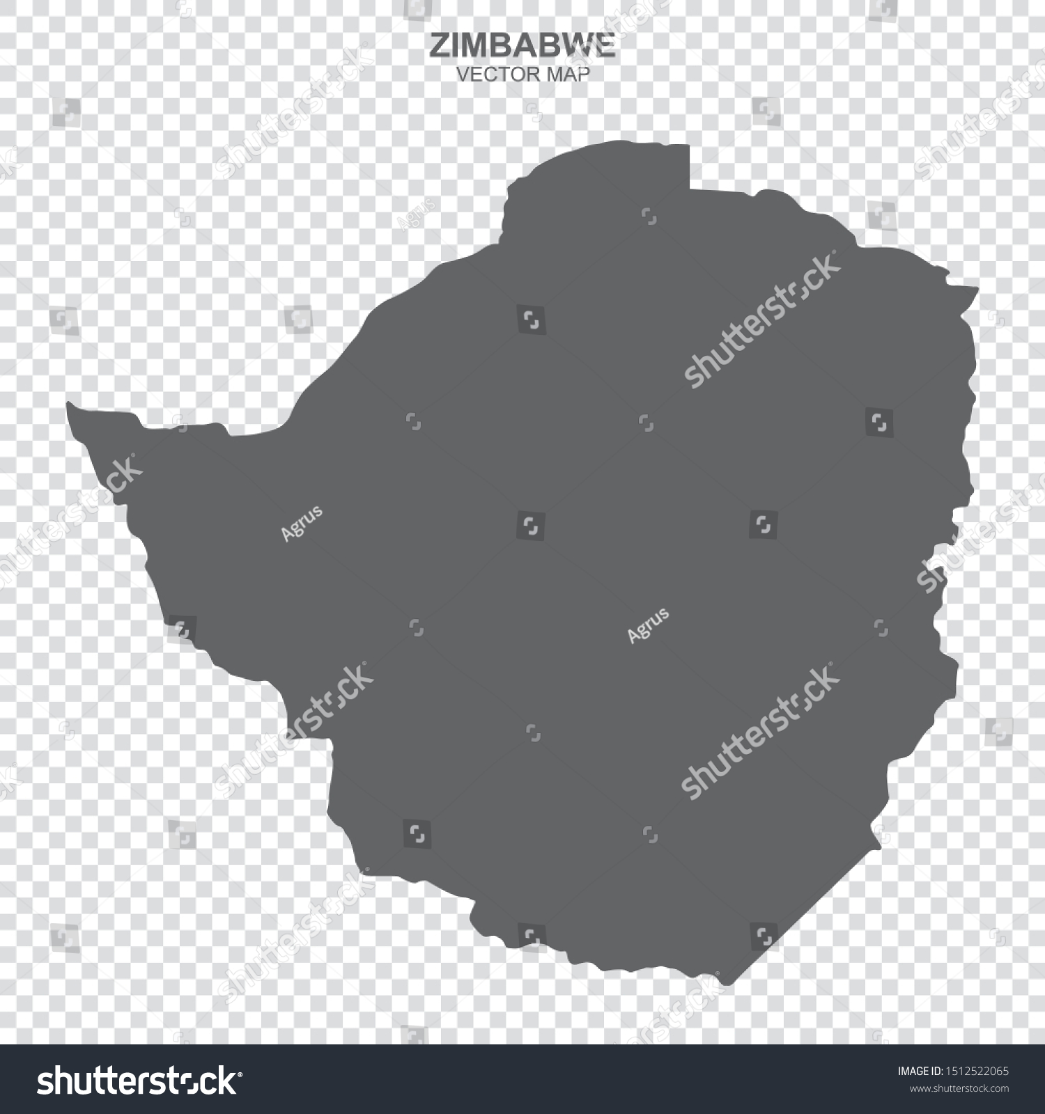 Vector Map Zimbabwe Isolated On Transparent Stock Vector (royalty Free 