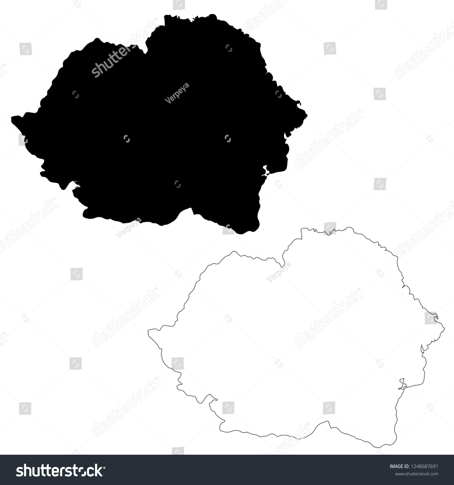 Vector Map Romania Isolated Vector Illustration Stock Vector (Royalty ...