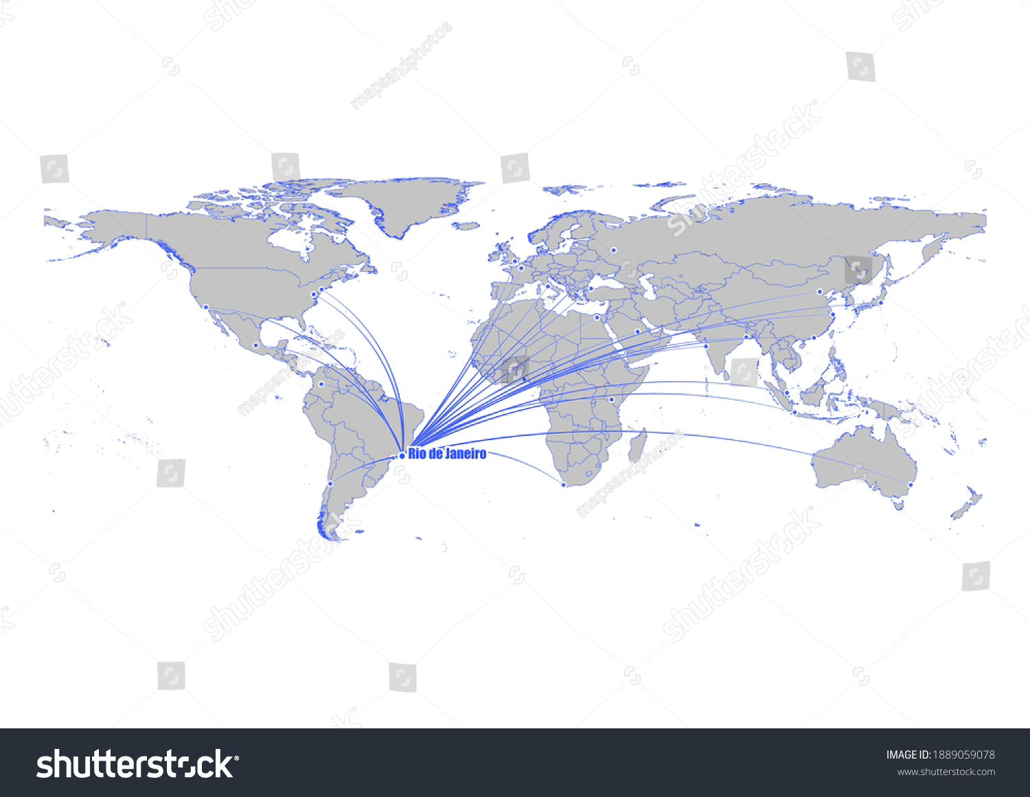 Vector Map Showing Rio De Janeiro Stock Vector Royalty Free