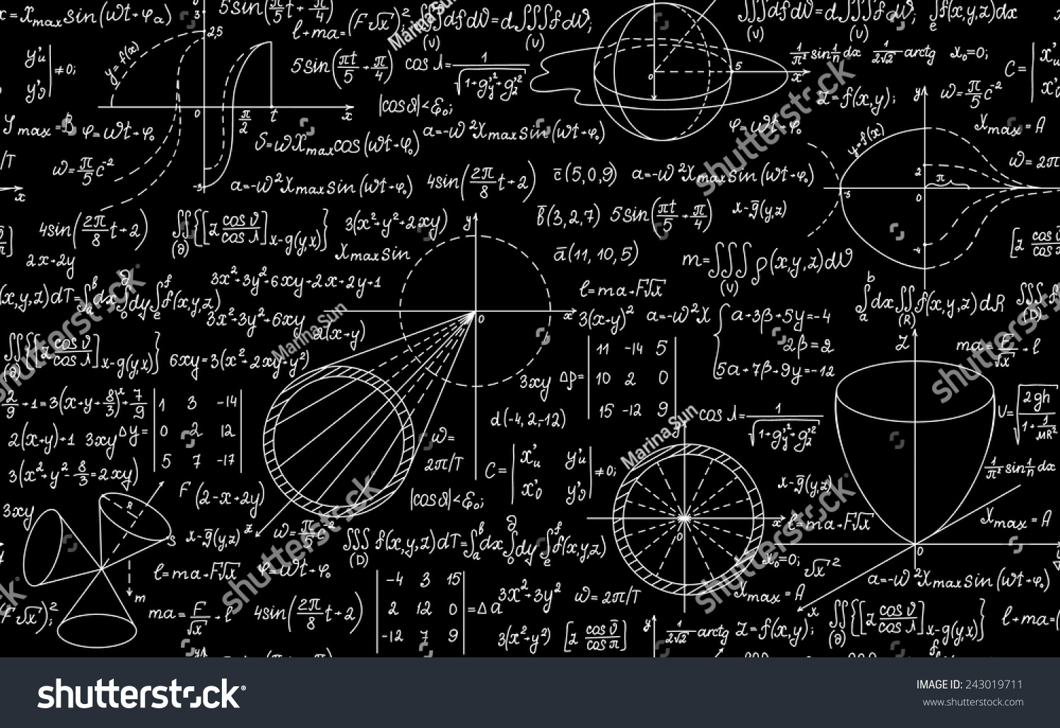 Vector Mathematical Seamless Texture Formulas You Stock Vector ...