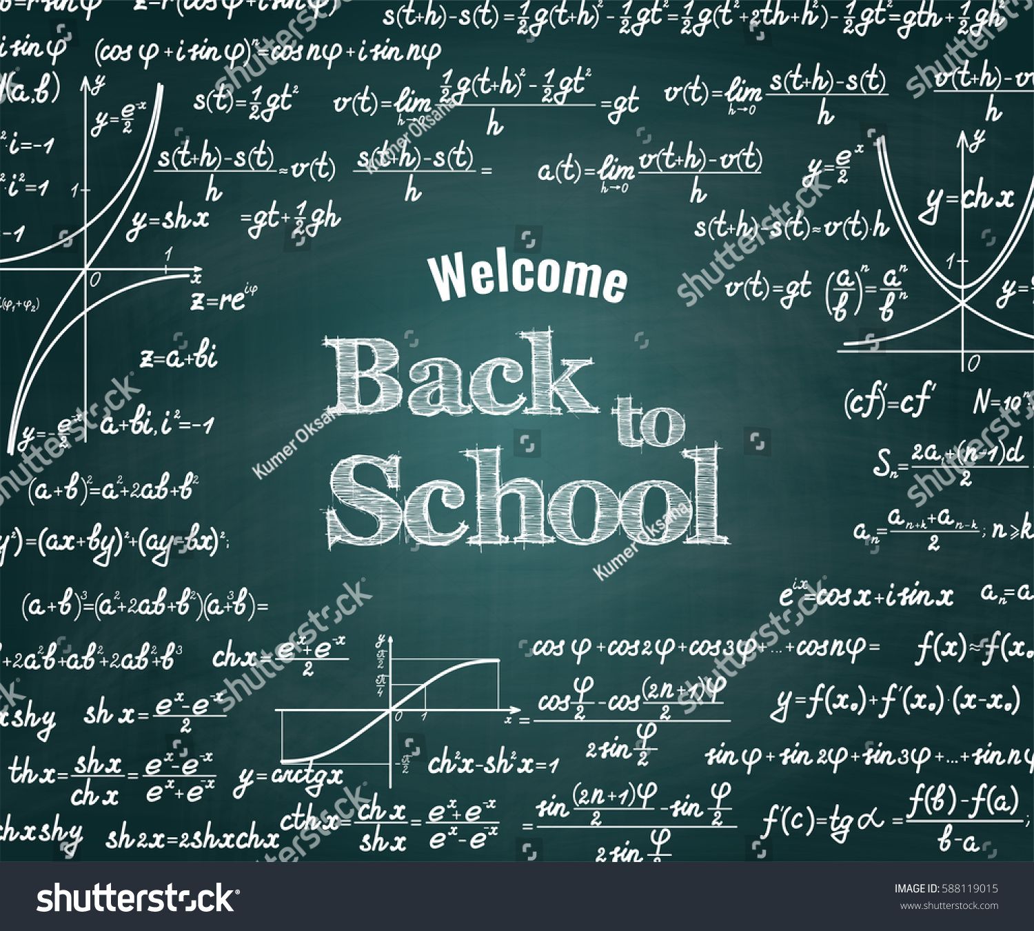 Vector Mathematics Back School Green Chalkboard Stock Vector ...