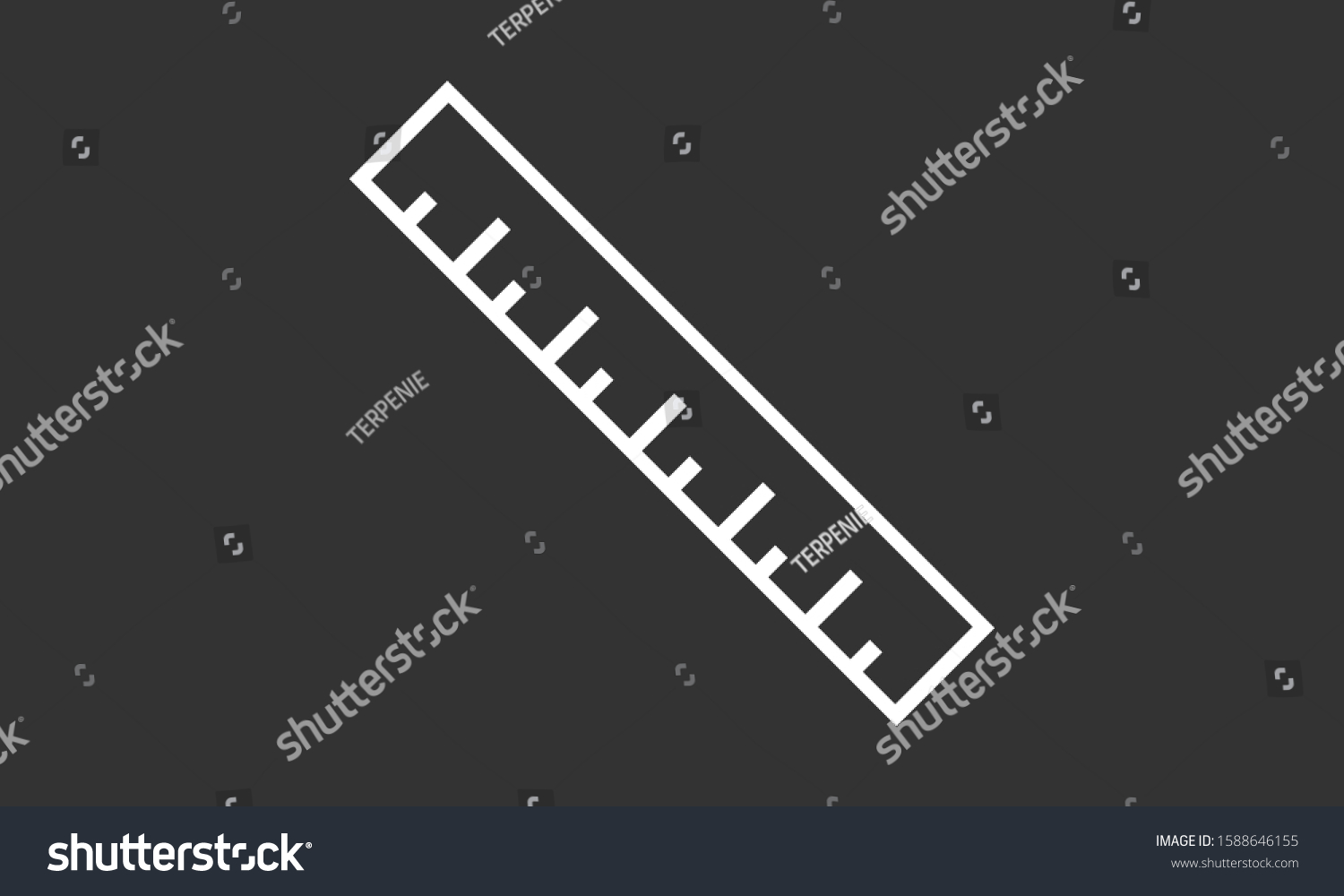 Vector Measurement Ruler Icon Modern Flat Stock Vector (Royalty Free ...