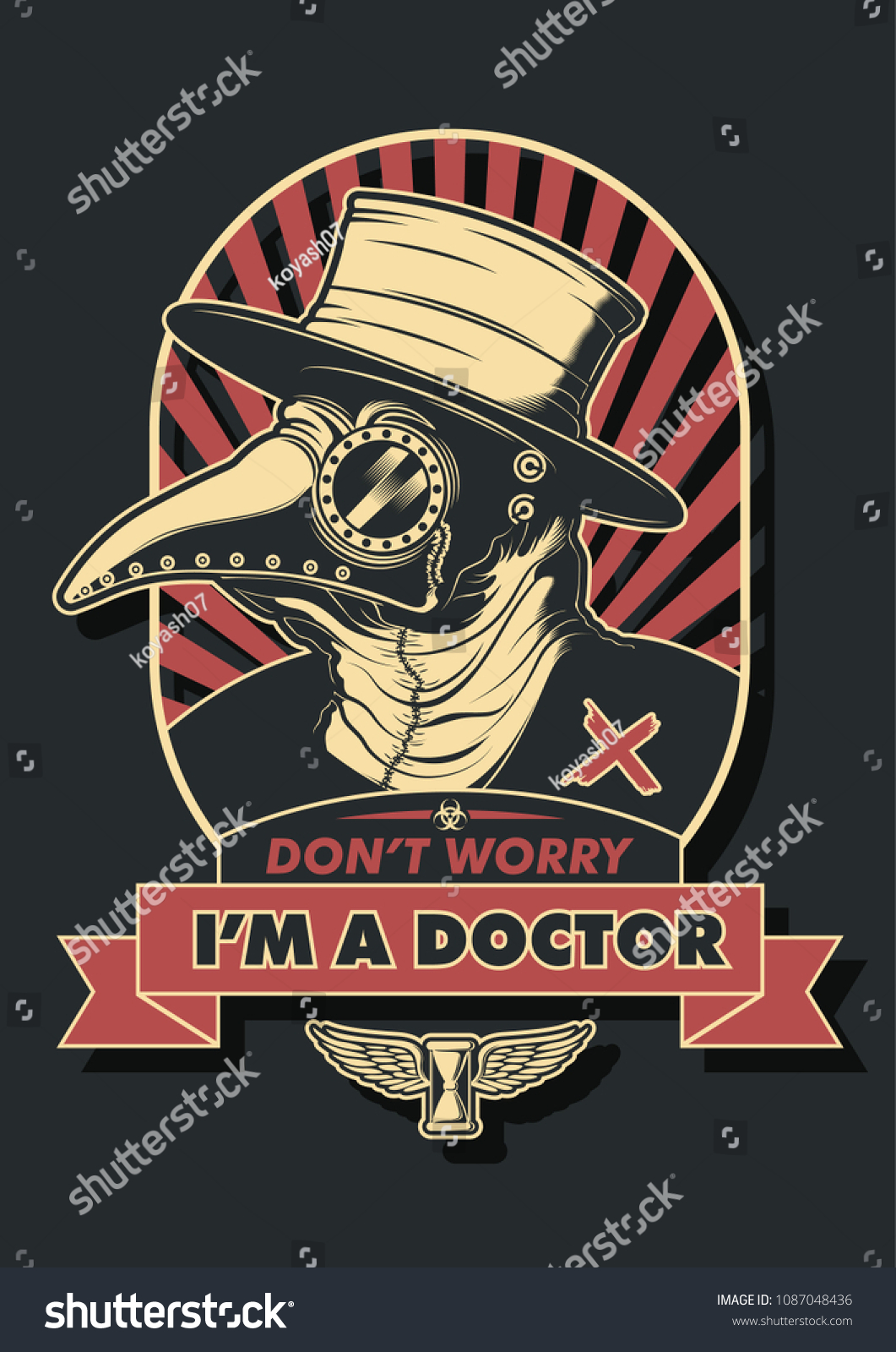 SVG of Vector Medieval Plague Doctor T Shirt Design  svg