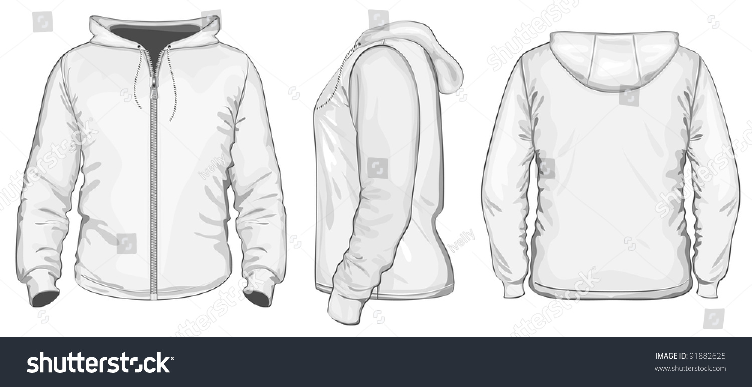 Download Vector Mens Hooded Sweatshirt Zipper Back Stock Vector ...