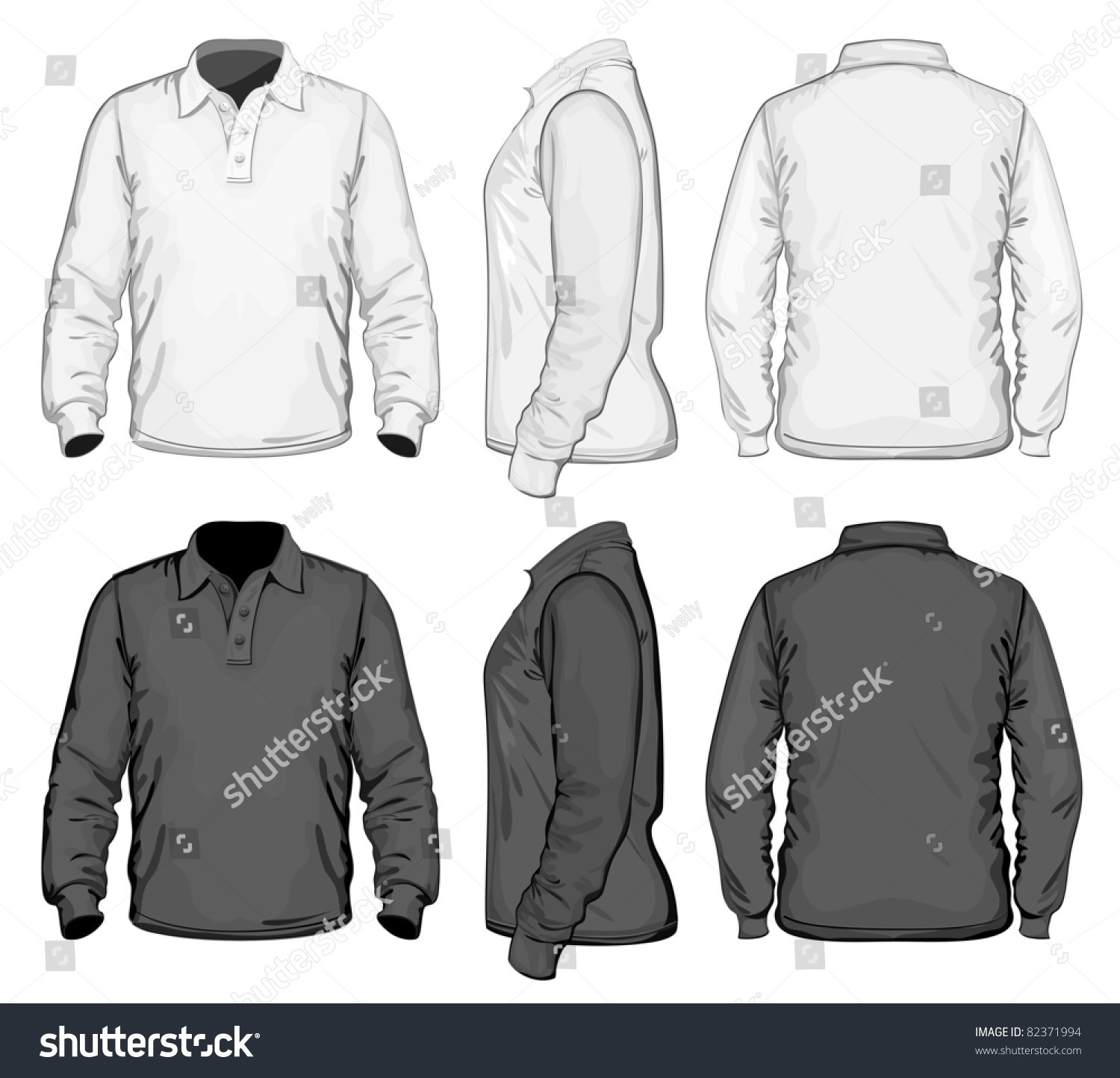 Download Vector Mens Poloshirt Design Template Front Stock Vector ...
