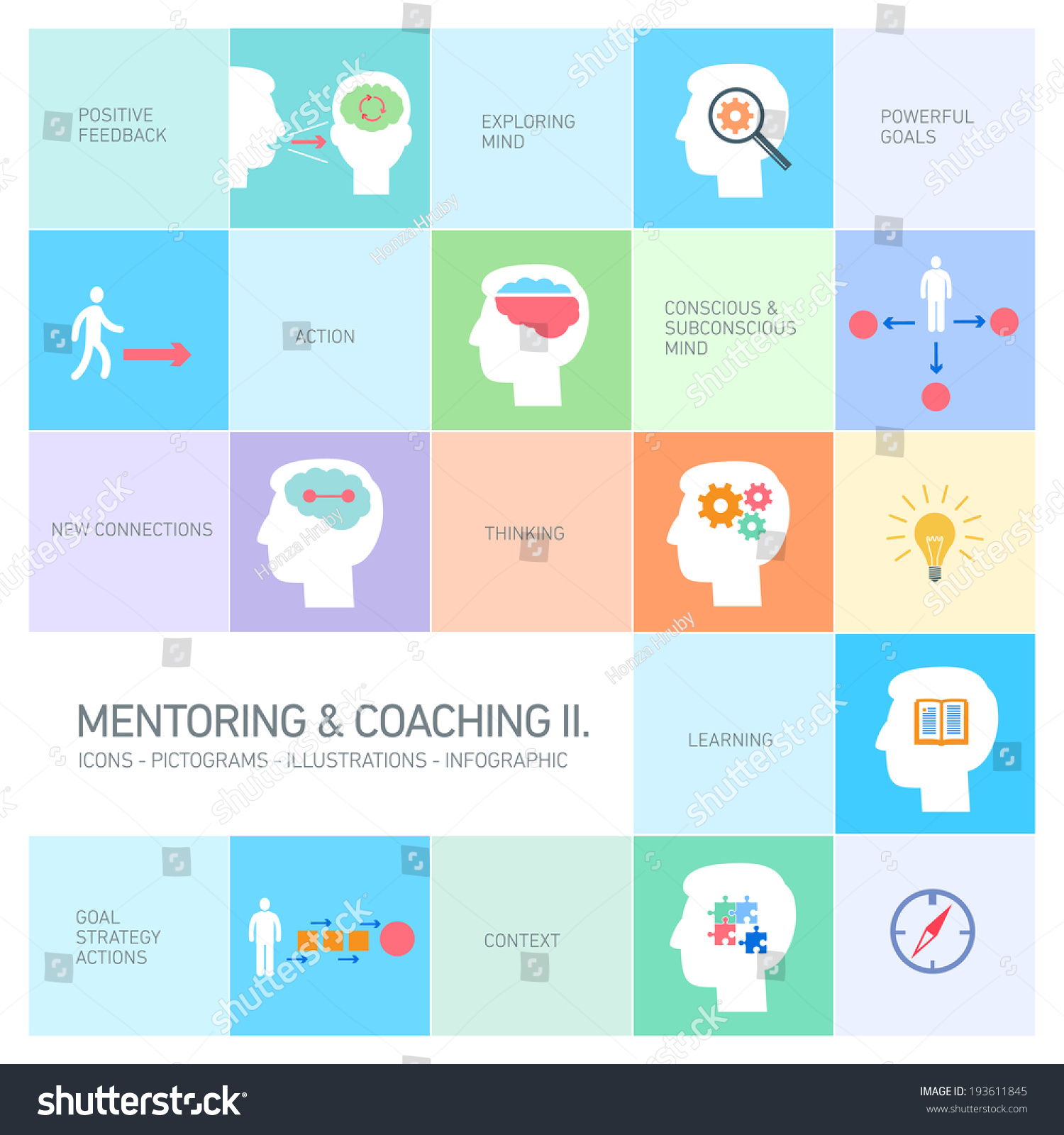 Vector Mentoring And Coaching Soft Skills Icons Set Modern Flat Design ...