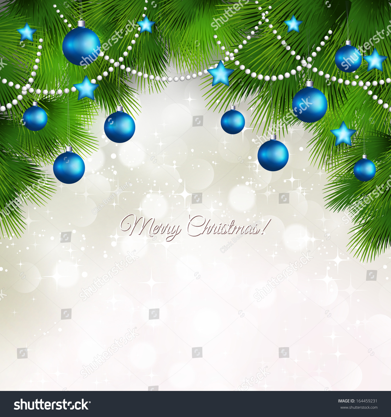 Vector Merry Christmas Paper Greeting Card. - 164459231 : Shutterstock