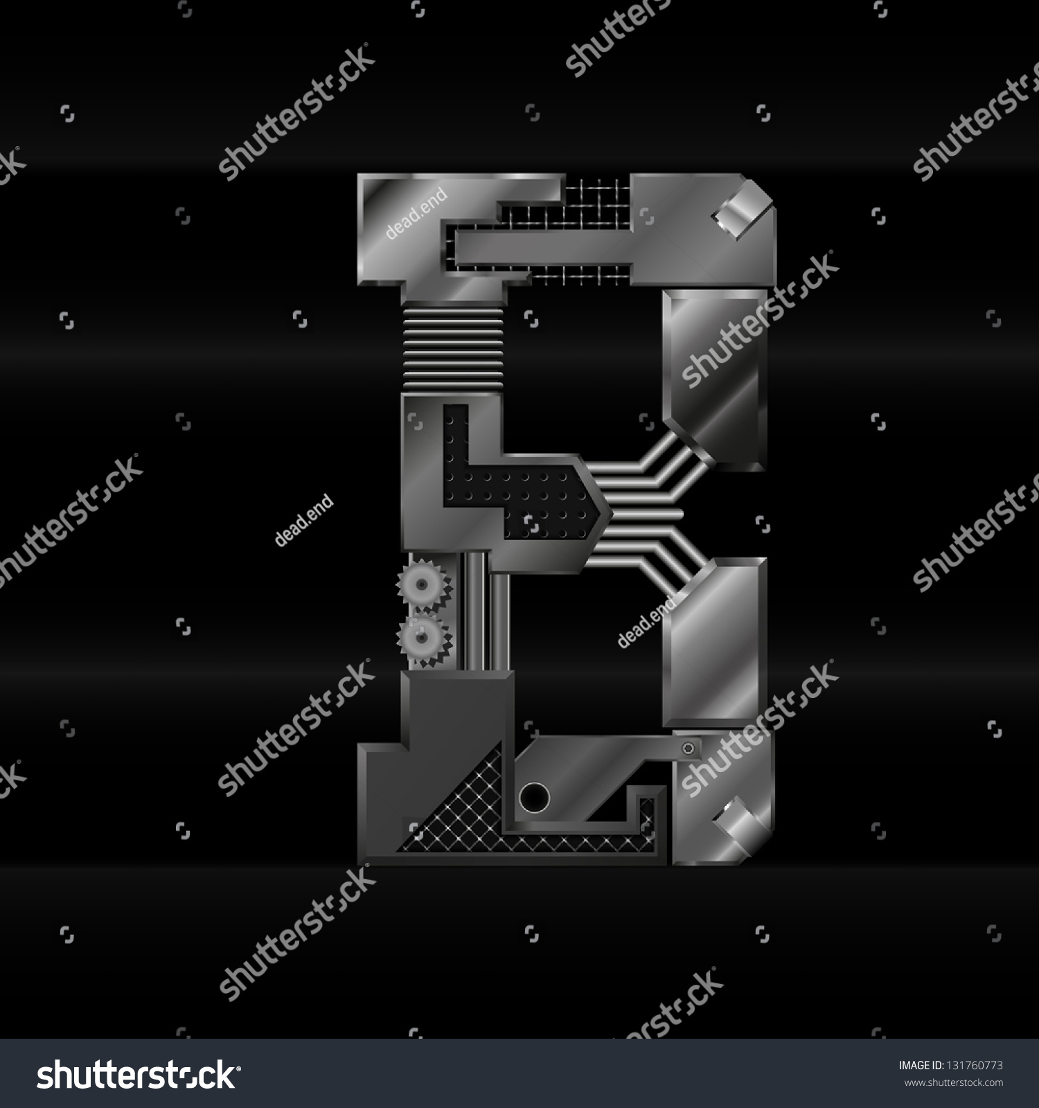 Vector Metallic Letter B Stock Vector (Royalty Free) 131760773 ...