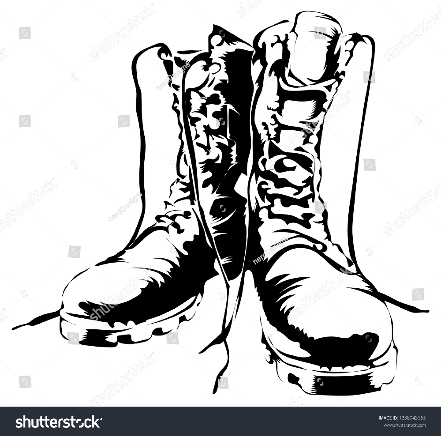 army boots vector