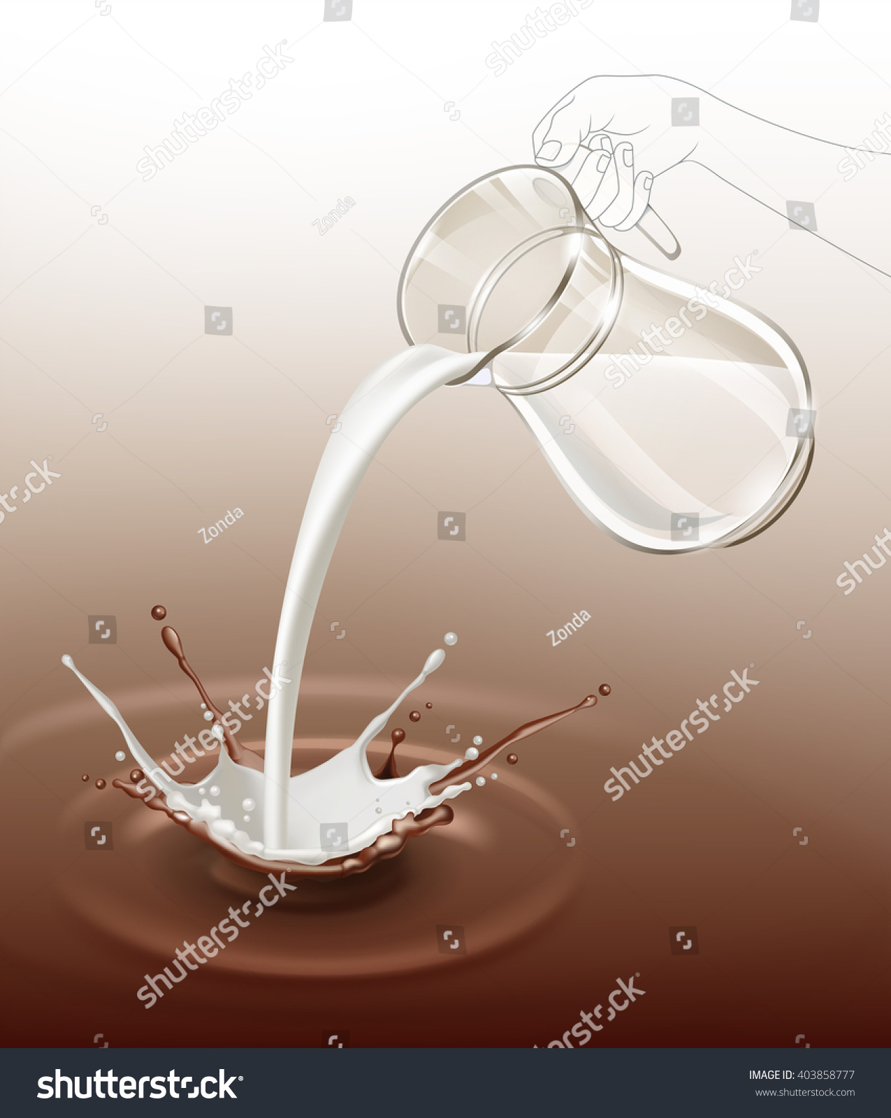 Vector Milk Chocolate Splash Stream Flow Stock Vector (Royalty Free ...