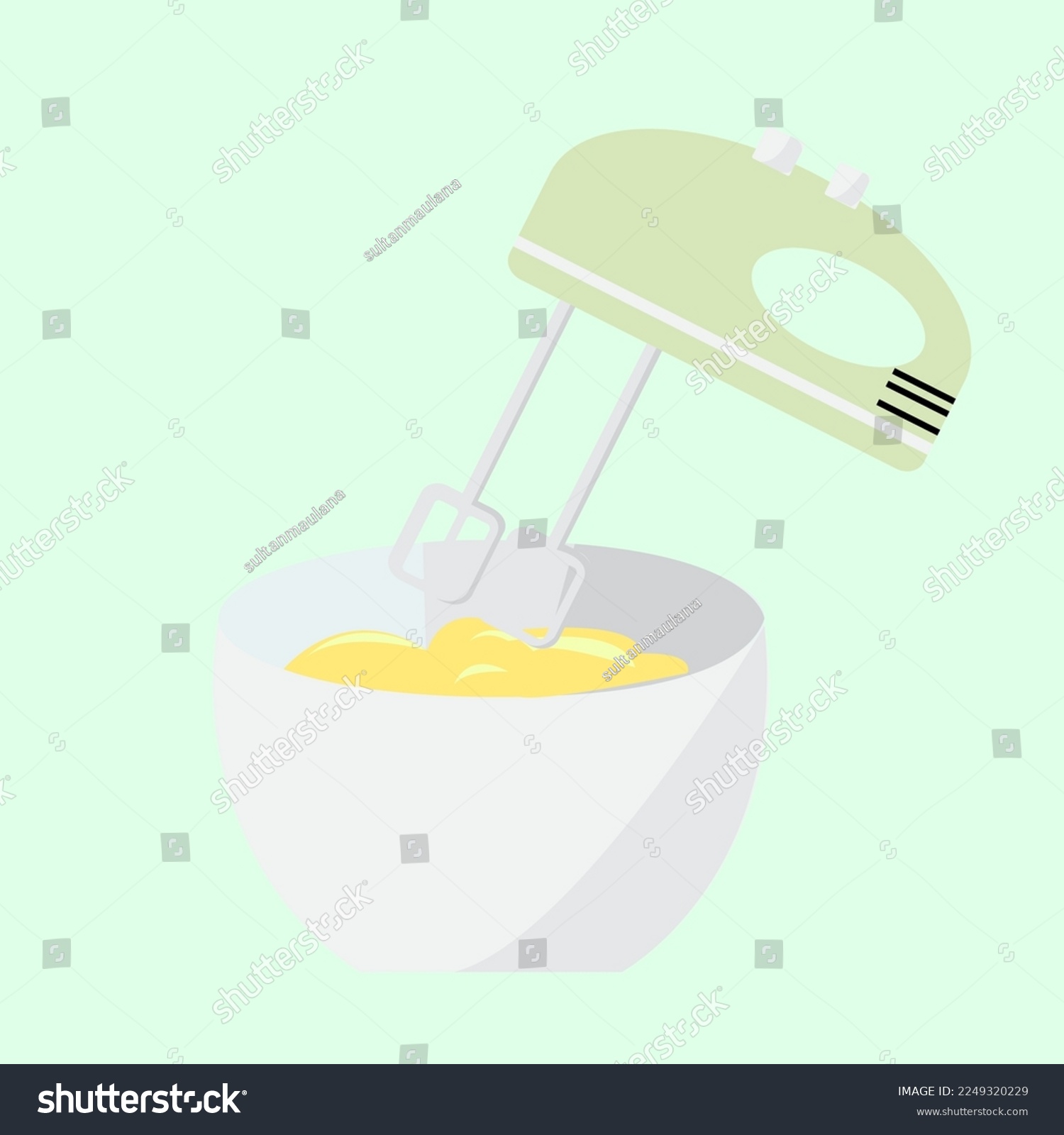 SVG of vector mixer and cake batter being stirred svg