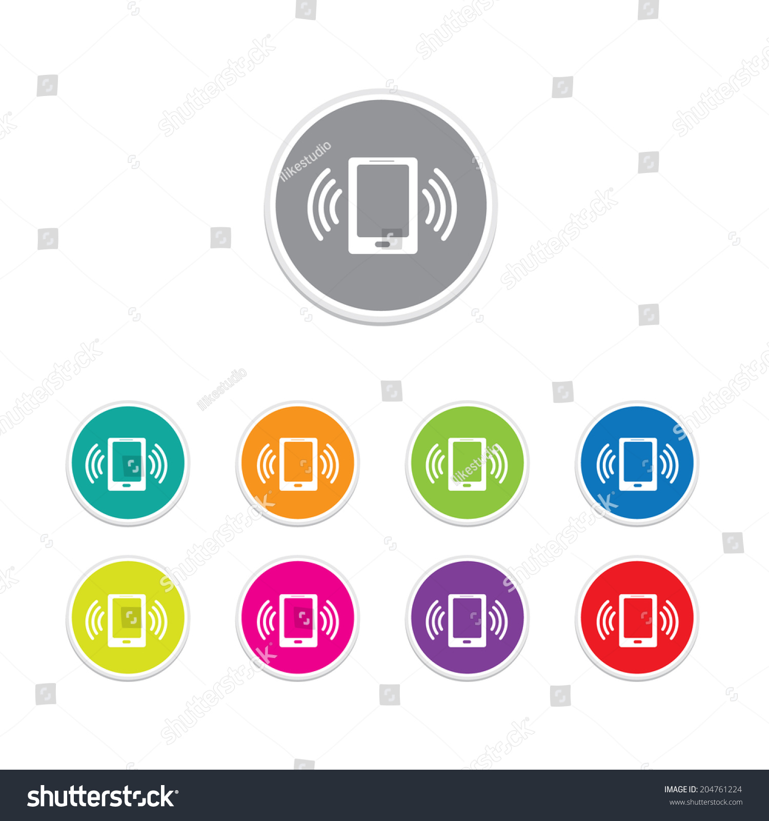 mobil sticker vector Mobile Round Vector Icon Stickers Stock Vector Phone