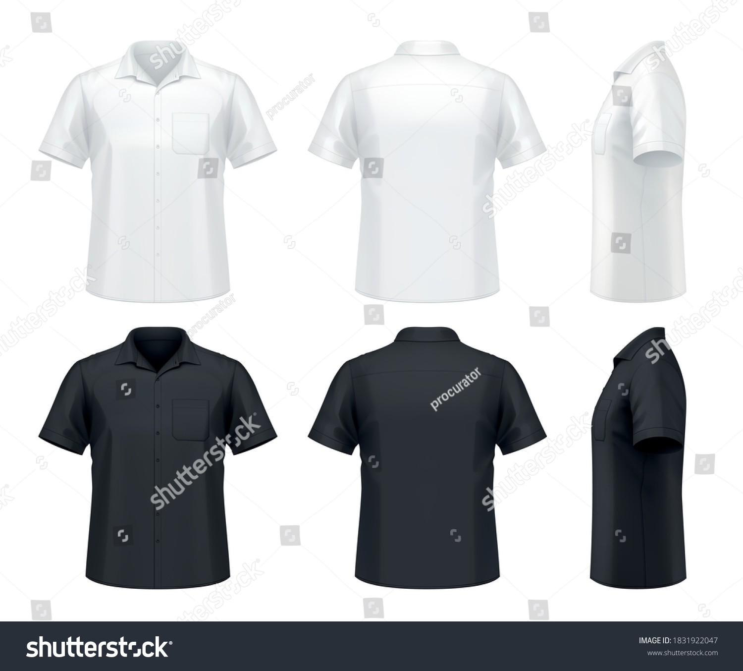 Vector Mockup Classic Mens Buttoned Dress Stock Vector (Royalty Free ...
