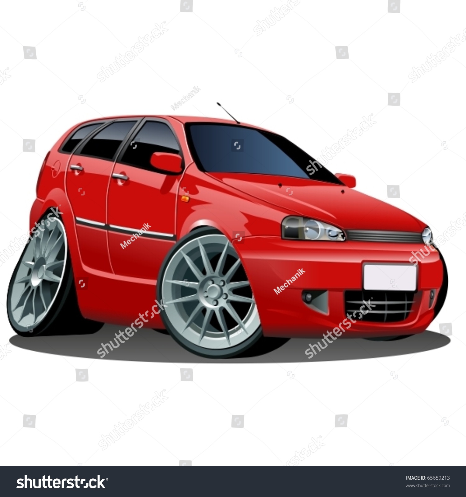 Vector Modern Cartoon Car Stock Vector 65659213 - Shutterstock