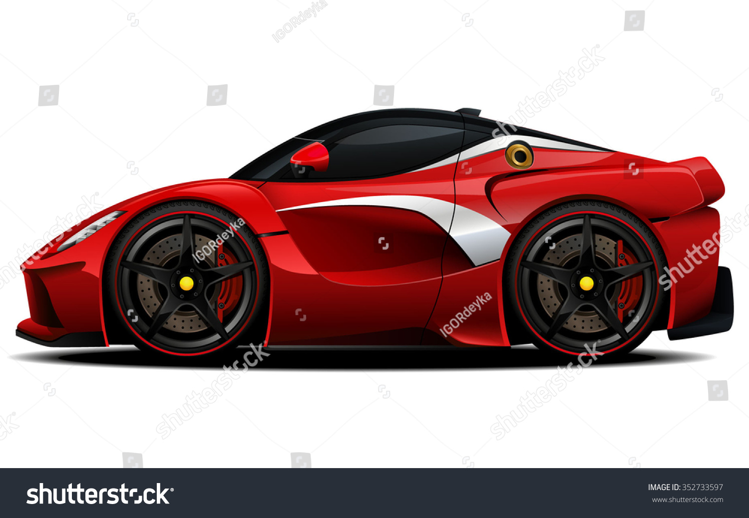 Vector Modern Cartoon Car Sports Car Stock Vector (Royalty Free) 352733597