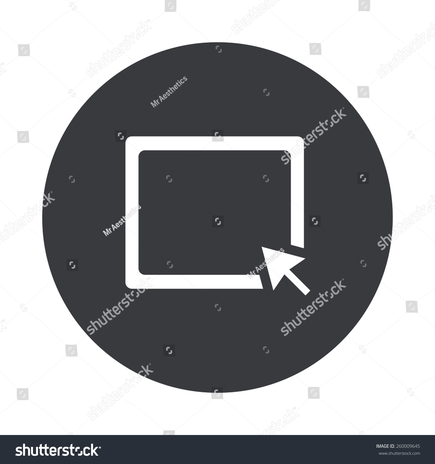 Vector Modern Desktop Gray Circle Icon Stock Vector Royalty Free