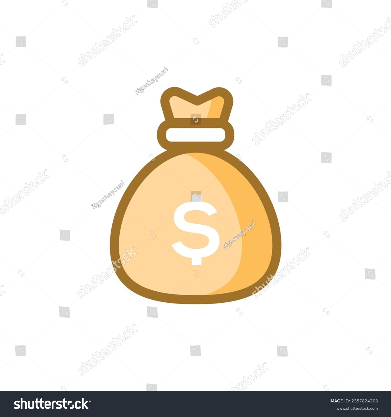 SVG of Vector money bag vector isolated icon. emoji illustration. coin sack vector emoticon. svg