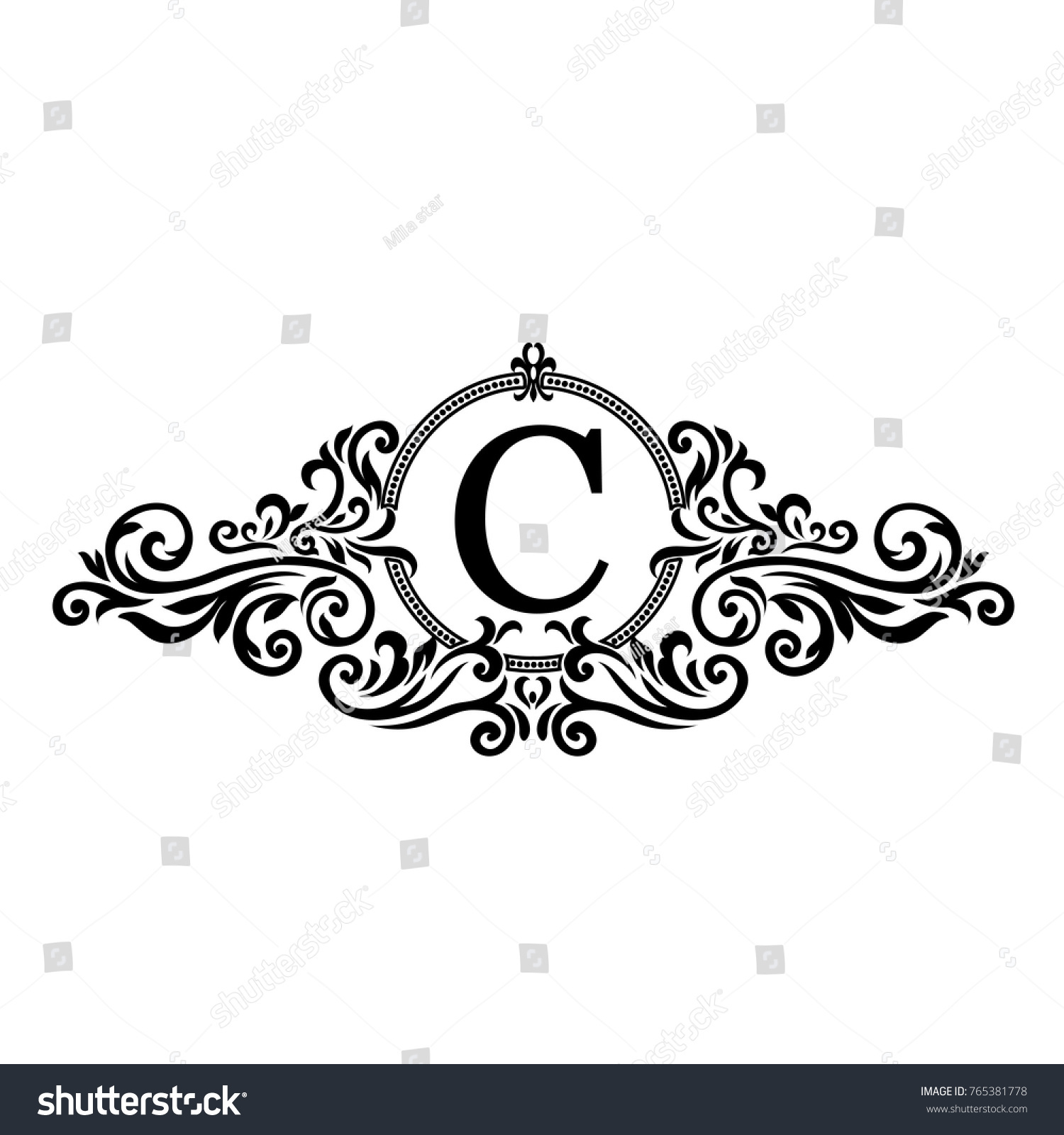 Vector Monogram Logo Template Luxury Letter Stock Vector Royalty