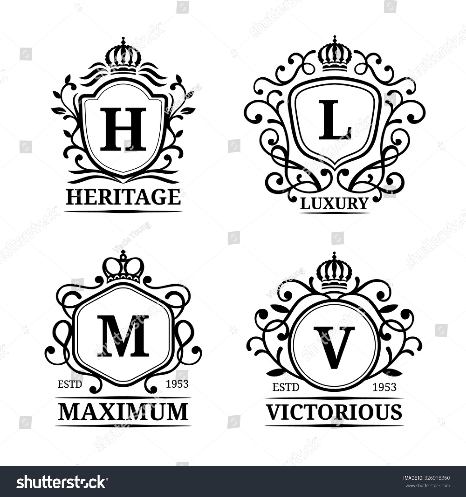 letter template design vector vector monogram logo templates luxury letters stock vector letter template design vector vector monogram logo templates luxury letters stock vector